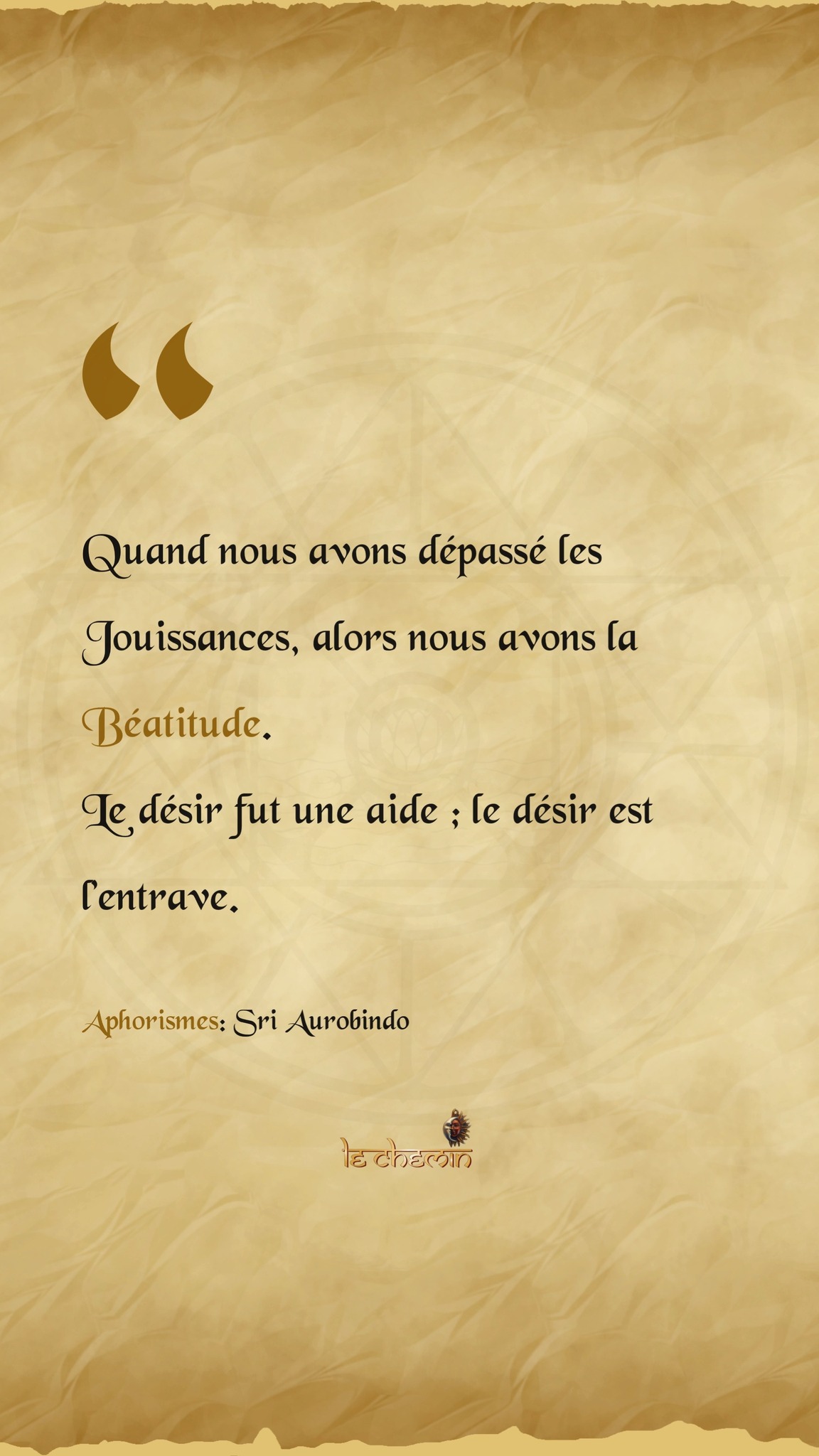 🔸 Le désir est-il le reflet de votre manque ? ◼️
Le désir est une étape, mais seule la fin des jouissances éphémères permet d'accéder à la Béatitude constante. Transmutez vos besoins en plénitude.
#LeChemin #AlchimieInterieure #YogaIntegral #SriAurobindo #LaMere #Supramental #Conscience #EveilSpirituel #Transformation #Souverainete