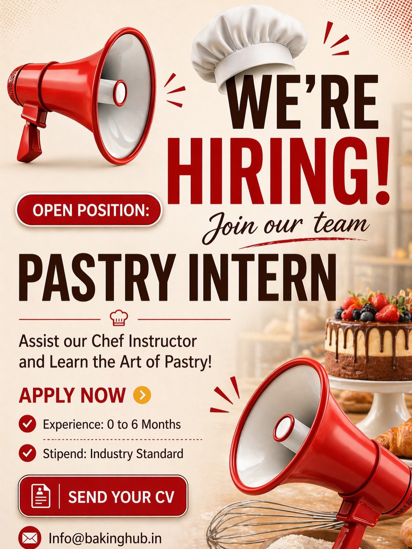 We’re Hiring Pastry Intern!