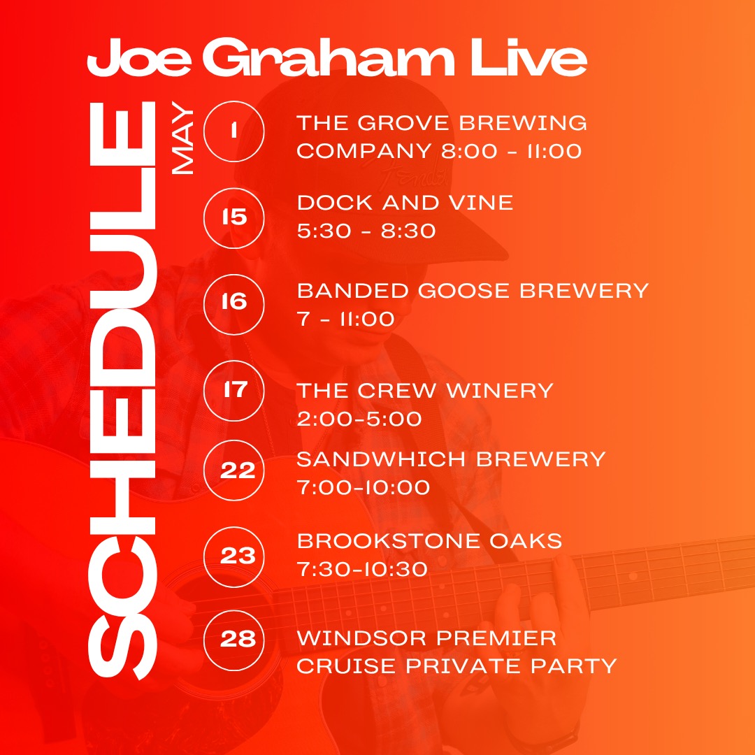 Patio gigging season is ramping up. So many exciting places to play this month! May 1 @the_grove_brewing_co 8:00 - 11:00. May 15 @dockandvine 5:30 - 8:30. May 16 @bgbrewing 7:00-11:00. May 17 @crew_winery 2:00 - 5:00. May 22 @sandwichbrewing 7:00-10:00. May 23 Brookstone Oaks 7:30-10:30. May 28 @windsorpremiercruises private corporate event. Really looking forward to a great time. Updating and refining my setlist