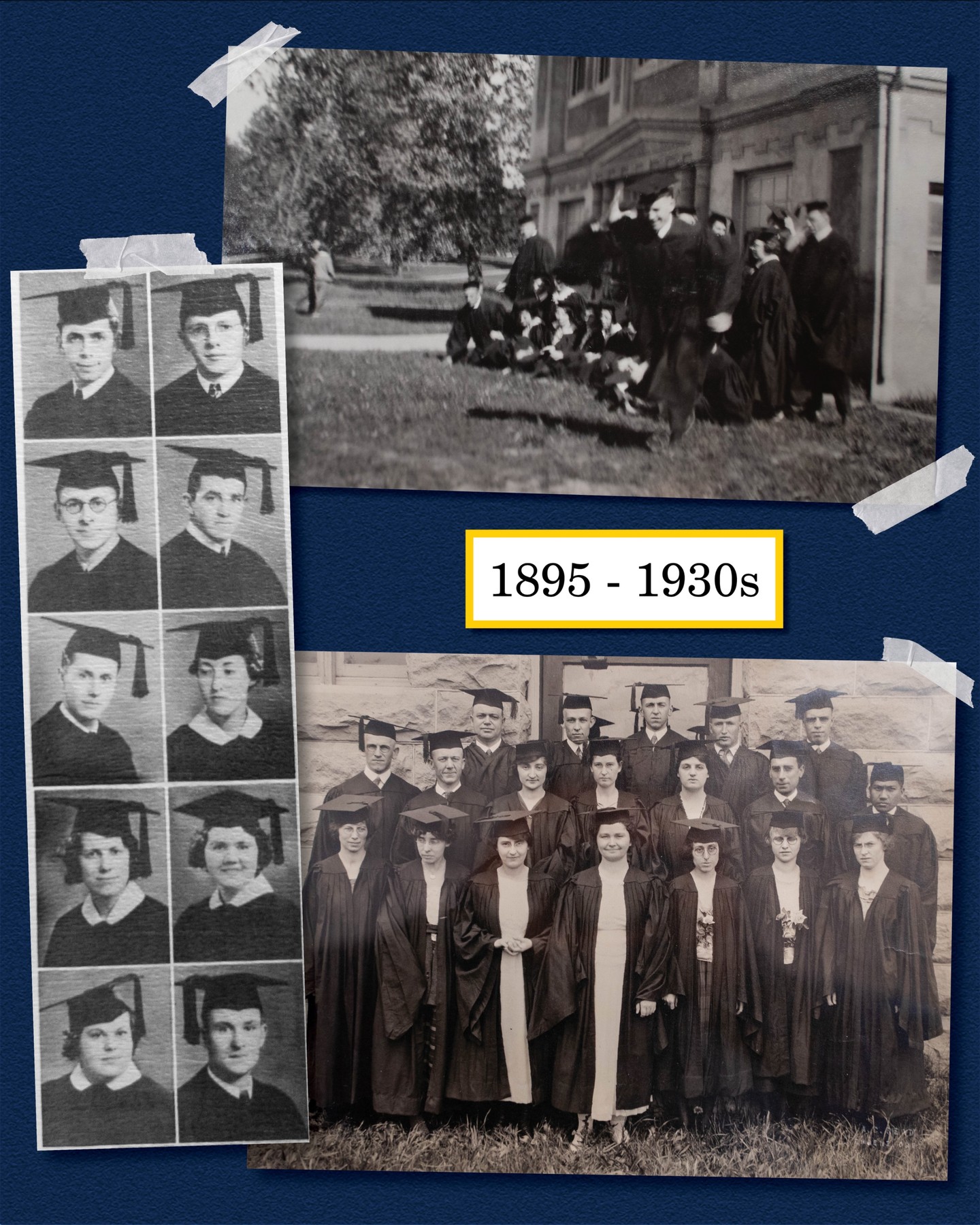 For 130 years, our academic year has concluded with a celebration of all our students have accomplished.
In this month’s 130-year anniversary reflection, just ahead of this year’s Spring Commencement, we’re looking back on the tradition of celebrating our graduates as they receive their degrees. It marks the culmination of their time at Bushnell, and we love seeing how caps and gowns have remained a constant throughout our history.
We look forward to adding Spring Commencement 2026 to that legacy next week!