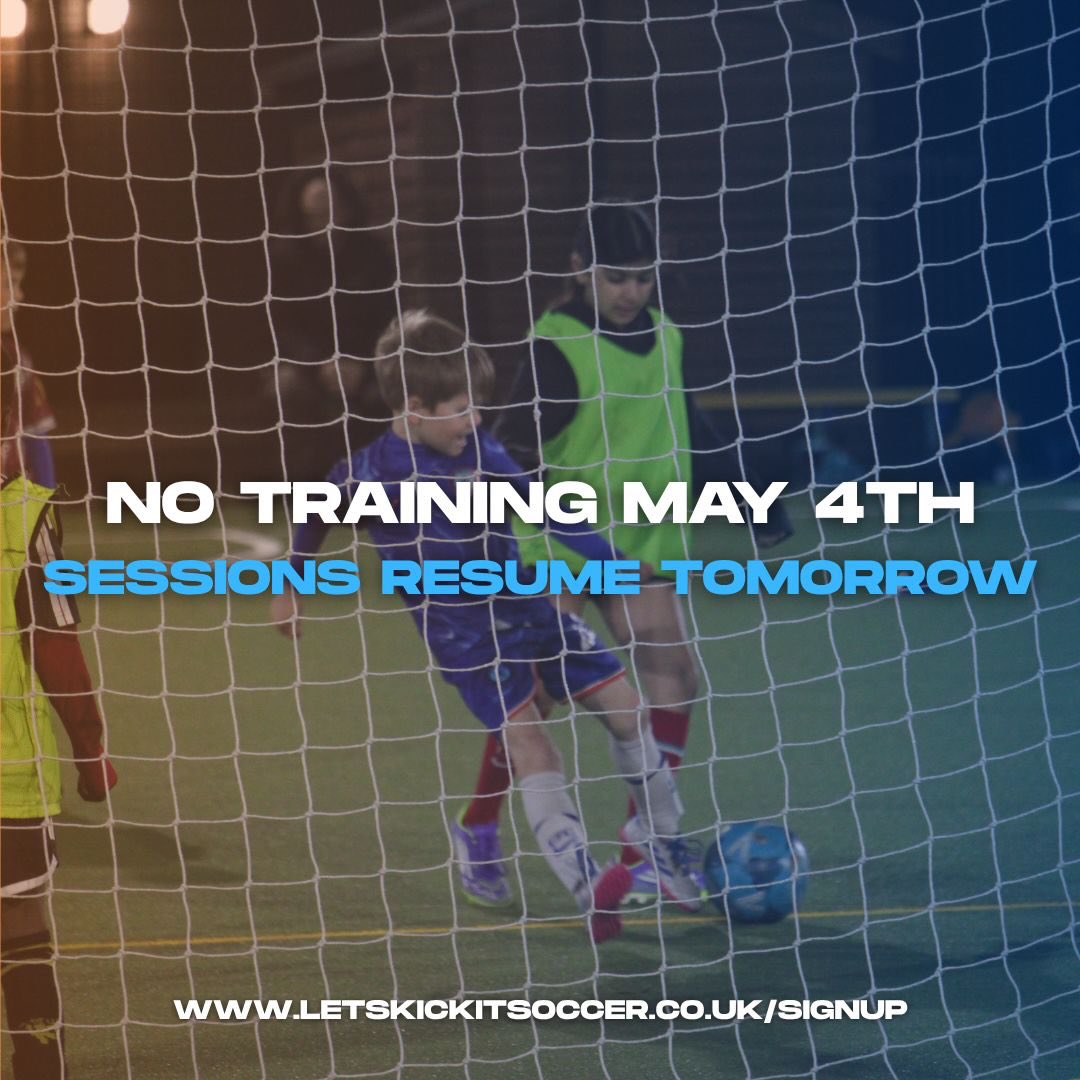 BANK HOLIDAY MONDAY - No training this evening, sessions resume tomorrow. 🫡⚽️