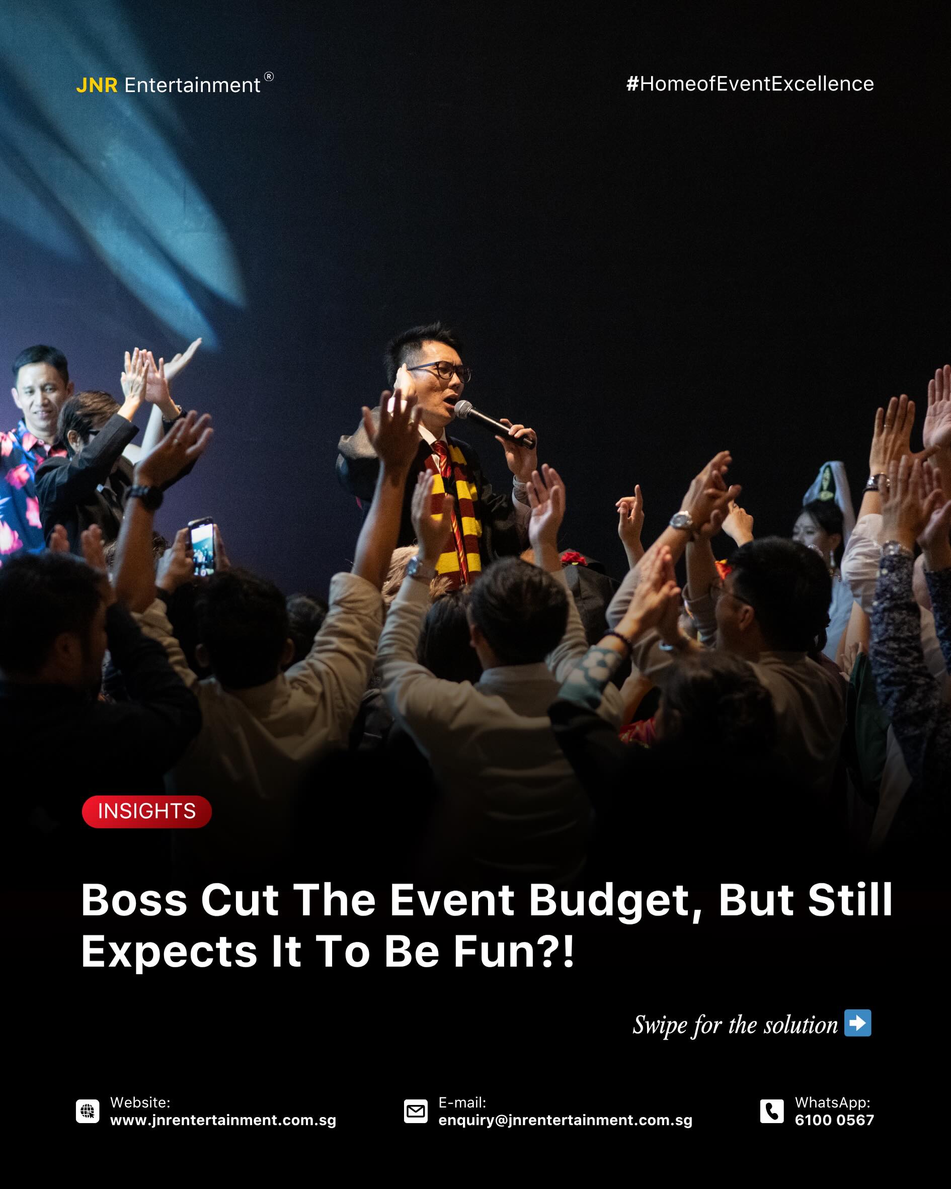 When expectations remain high and budgets shift, precision becomes everything. It is not about scale—it is about how thoughtfully each element is curated and brought together. ✨
At JNR, we combine in-house resources with carefully selected experiences to create event environments that feel polished, engaging, and intentional. Every detail is considered—delivering impact without unnecessary excess. 🎯
✉️ enquiry@jnrentertainment.com.sg
📱 61000 567
🔗 www.jnrentertainment.com.sg
#EventManagementSingapore
#FormalEvents
#EventProduction #JNRentertainment
#EventExperience