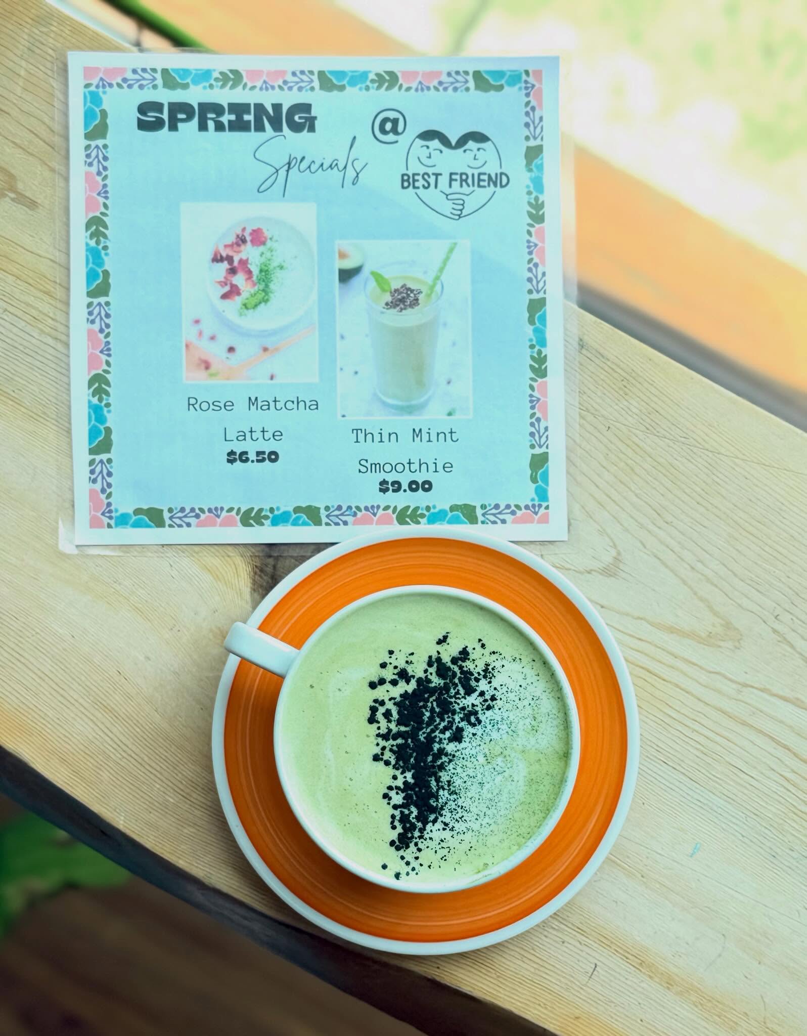 Come try one of our Spring Specials before it’s too late!
🍃 Thin Mint Smoothie
🌹 Rose Matcha Latte
Both locations OPEN for the WEEKEND!
7am-4pm
We love you, Rose City!
😘😘😘