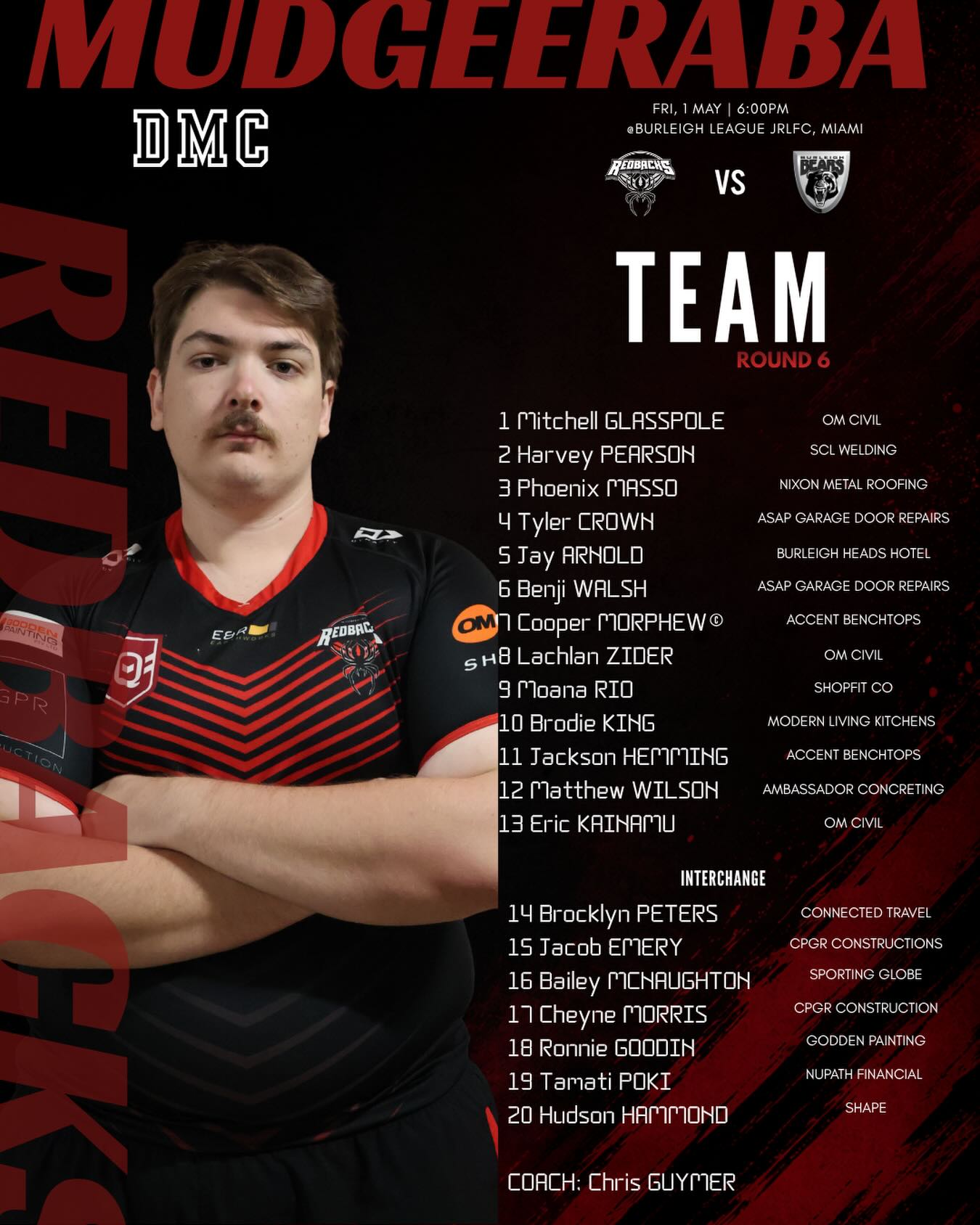 🏉 DMC TEAMLIST FOR TONIGHT 🏉