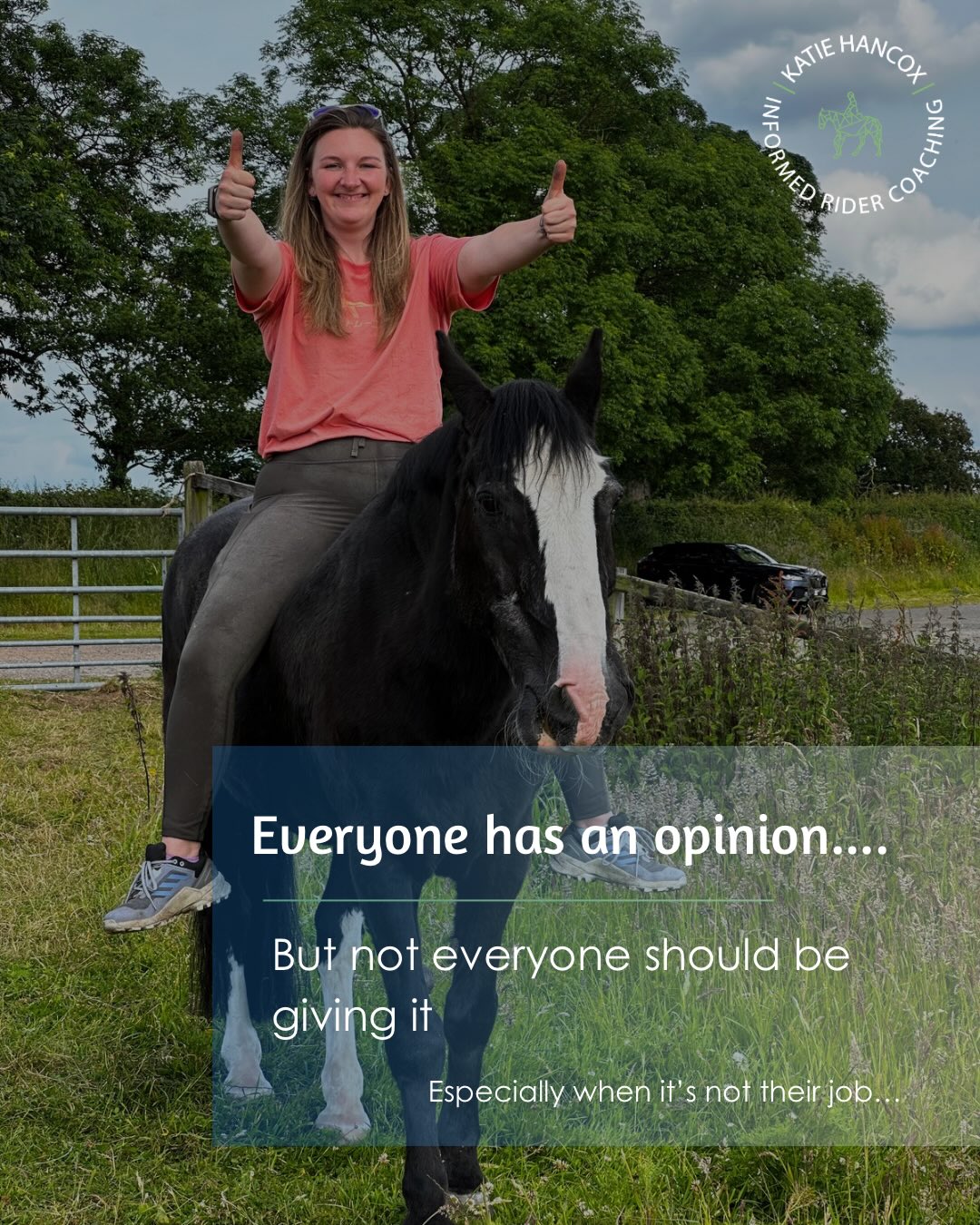 Ever feel like every professional tells you something different about your horse?
Let’s say the quiet part out loud.
The equestrian industry has a lane problem.
Somewhere along the way,
“being knowledgeable” turned into
“having an opinion on everything.”
Saddle fitters diagnosing suspensory injuries.
Coaches recommending joint injections.
Physios critiquing riding like they’re in the arena every day.
(Yes these are actual examples I have experienced)
And you as riders?
Caught in the middle.
Overwhelmed.
Second guessing everything.
Horses left hanging…
Here’s the bit that might ruffle feathers:
Professionals doing that, stepping out their lane,
None of that is helping.
That’s ego talking
Because when you step outside your expertise,
you’re not adding value—
you’re adding noise.
And in a sport where decisions directly affect horse welfare?
Noise is dangerous.
I’m very clear on where I stand.
I coach.
That’s it.
I’ll use my knowledge of biomechanics and performance to spot when something isn’t right.
I’ll flag concerns.
I’ll ask questions.
I’ll share knowledge.
And I will refer.
But I won’t diagnose.
I won’t prescribe.
And I won’t pretend I know more than the professionals whose job it actually is.
Because doing that?
That’s not professionalism.
That’s guesswork dressed up as authority.
And riders deserve better than that.
The best outcomes don’t come from one person trying to be everything.
They come from collaboration.
The right people.
Doing the right jobs.
At the right time.
No ego.
No overstepping.
No confusion.
Just clarity—and better decisions for the horse.
—
If you’ve ever felt stuck in the middle of conflicting advice…
you’re not imagining it.
But you do get to choose a better standard.
If you’re done second guessing and want a team that actually works with you—not against each other—
You know where to find us.
Informed Equestrians - Engage below 👇🏼
Katie.
