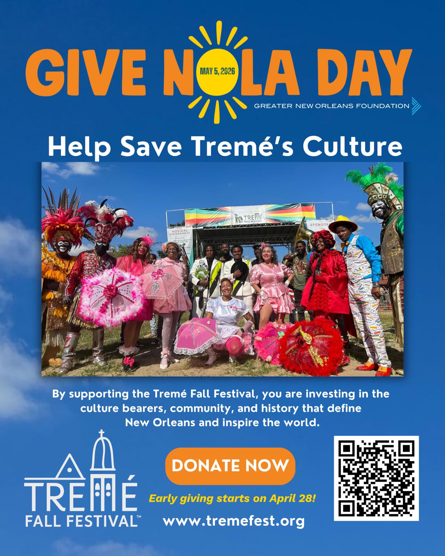 Support what makes New Orleans, New Orleans.
By giving to the Tremé Fall Festival, you’re investing in the culture bearers, the community, and the rich history that continues to inspire the world.
Join us in keeping this legacy alive, click the link in our bio to donate today.