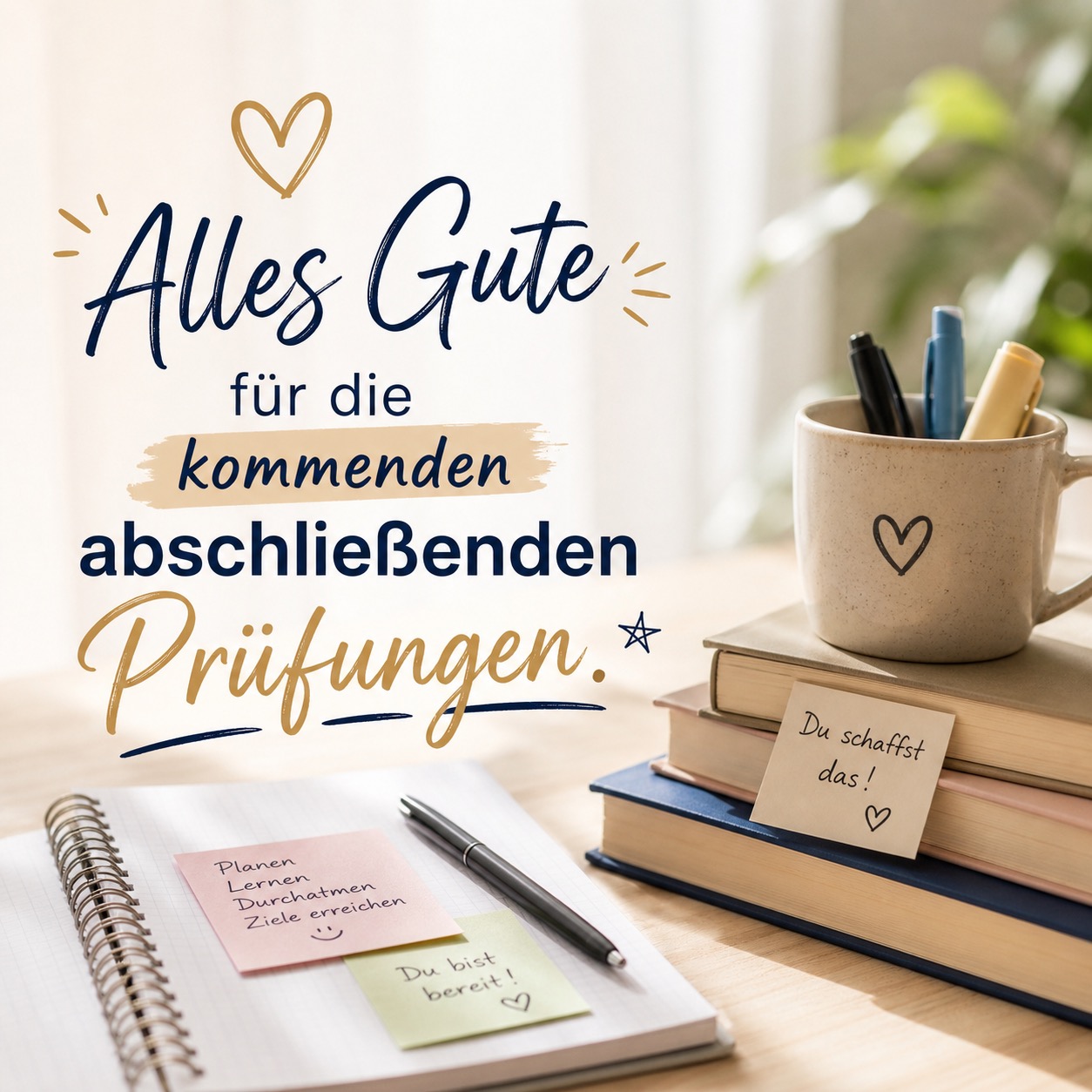 Alles Gute! Viel Erfolg!