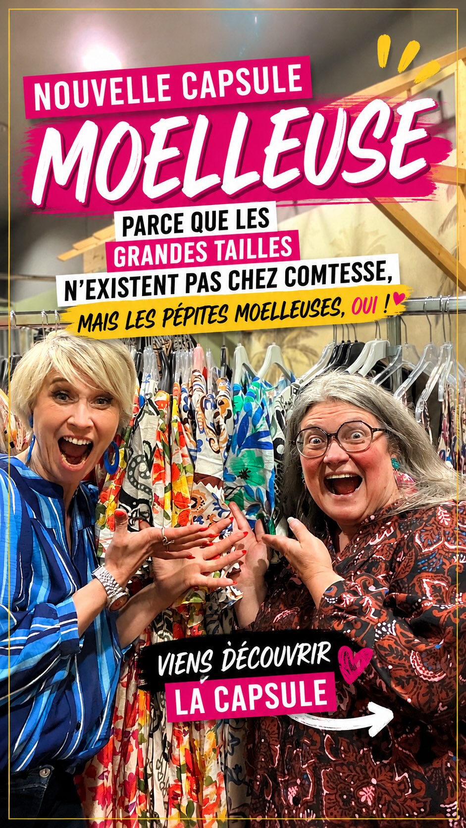 ✨ REPLAY DU LIVE AVEC MA NATH ✨
Mes petites pépites… ce live était une pépite de bonne humeur 😍
Avec ma copine Nath, on vous a présenté la nouvelle collection Moelleuse… et comment vous dire ?! 😮💨💖
Des imprimés de l’amour, des robes de folie, de la couleur, du confort ET du style ✨
Parce que chez Comtesse, on ne choisit pas entre être à l’aise et être canon 😌
Et surtout…
du S jusqu’au XXXXXL 💃
Parce qu’ici, on habille TOUTES les pépites.
Toutes les morphologies, tous les âges, toutes les femmes qui veulent se sentir belles sans se déguiser 🫶
Au programme du live :
🌸 conseils morpho
🌸 astuces imprimés
🌸 essayages en toute simplicité
🌸 et évidemment… nos bêtises habituelles 😂
Alors préparez le café, le plaid moelleux et venez regarder le replay 🥰
Dites-nous en commentaire :
👉 quelle pièce vous a fait craquer ?
#ComtesseDeBlois #MesPetitesPepites #ModeFemme #ImprimeDeLAmour #lookcoloré