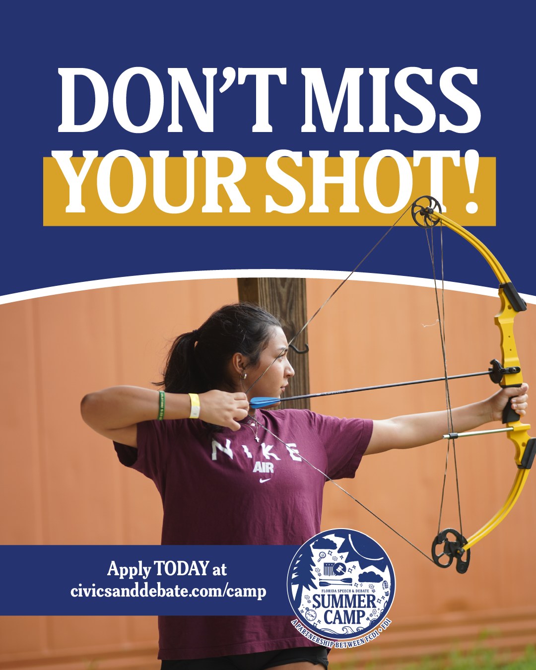 Your best summer yet starts here.
Applications are now open for the Florida Speech & Debate Summer Camp for middle and high school students.
From practicing debate skills to kayaking, this camp offers the perfect mix of growth and fun.
Apply NOW for a summer camp experience you won’t forget! Visit civicsanddebate.com/camp to learn more.