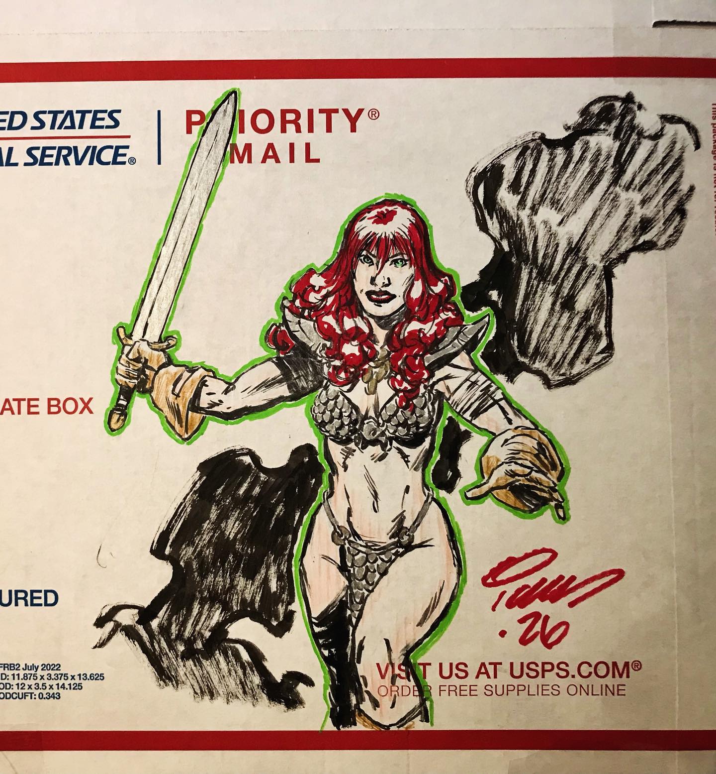 There will be a Live Drawing stream tonight at 8pm est on the usual platforms. We have some more box doodles to go, so we’ll keep working on them. We’ll recap Cod Con, and it’s the road to Free Comic Book Day where I’ll be at New England Comics in Brockton for it. Hope to see you soon. #comics #comicartist #comicbooks #redsonja