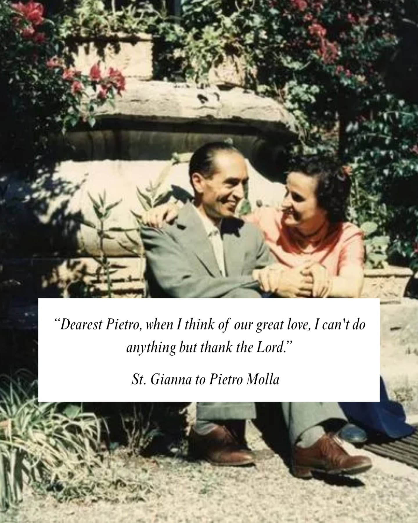 Their love is my standard π€
St. Gianna and Pietro wrote love letters to each other during their engagement and marriage, leaving behind a beautiful example of their love and of the Vocation to marriage.
St. Gianna (and Pietro!) pray for us!
#love #loveletters #stgianna #marriage #saints