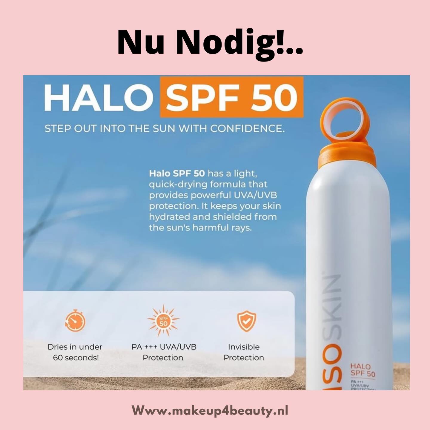 ISOSKIN HALO SPF 50 🤩- 200 ML
Bescherm je huid moeiteloos met onze Halo SPF 50 aerosolspray.
Onze lichte, sneldrogende formule biedt krachtige UVA/UVB-bescherming, waardoor je huid gehydrateerd en beschermd blijft tegen de schadelijke zonnestralen.
Perfect voor alle huidtypen, het is jouw directe bescherming tegen zonneschade.
Of je nu je make-up fixeert, de kinderen beschermt of je huid dagelijks beschermt
Halo staat voor je klaar!
-PA+++ UVA/UVB-bescherming
-Anti-plak, direct drogend en waterbestendig
-Aloë vera hydraterende formule