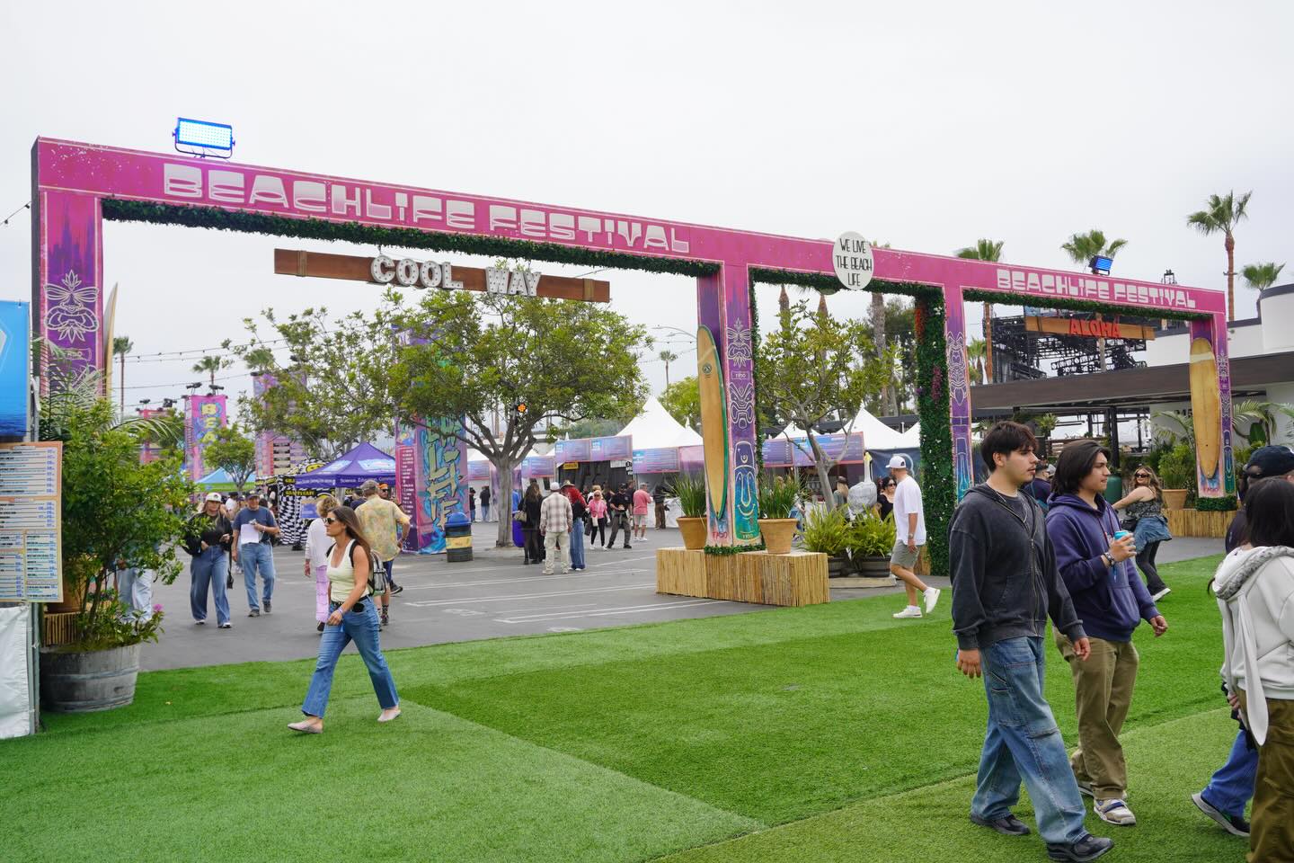 Beach Life 2026 #truss #vip platforms throughout the festival along with ADA access points, signage towers, entrance arches & merch both, all ground supported by our industry famous #smartblocks