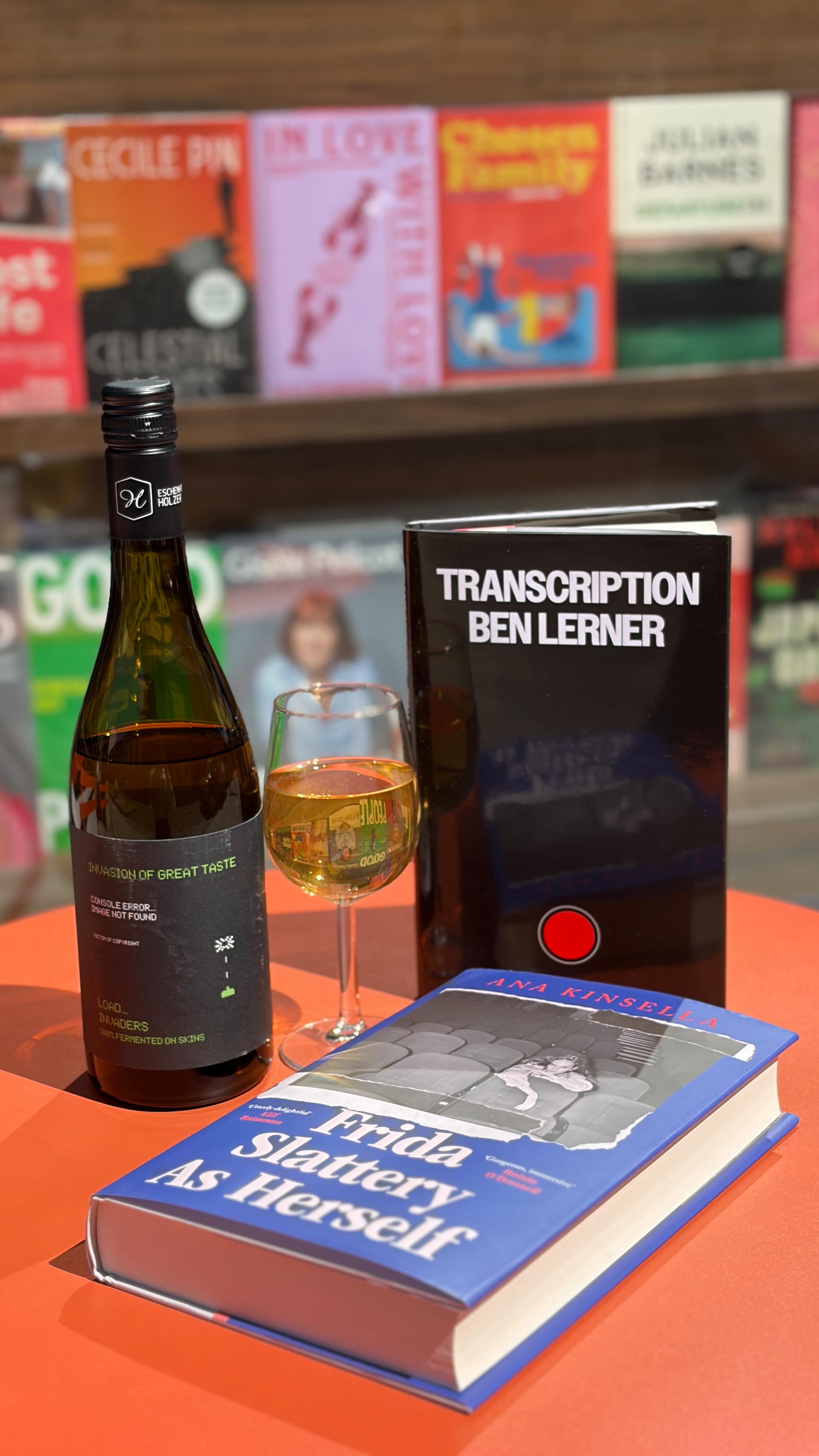 Bank holiday ready! 🍾 Kick off the long weekend in style with May’s books and wine of the month. Sip a chilled glass of Austrian orange wine with either Transcription (out now) or Frida Slattery As Herself (out May 7th) whilst you soak in the sun 🥂📚
In Transcription, an unnamed writer returns to his college town to interview his ninety-year-old mentor in what will be Thomas’s final interview. But after he drops his phone in the hotel sink, he arrives with no recording device - a fact he is mysteriously unable to confess.
For fans of Sally Rooney, La La Land and Holly Brickley’s Deep Cuts alike, Ana Kinsella’s Frida Slattery as Herself is an addictive love letter to artistic expression. When Frida, a struggling actor, and John, an up and coming director, meet at a Dublin pub in 2005 - the possibilities (career-wise) seem endless. What they don’t anticipate is the blurring of public collaboration and private desire.