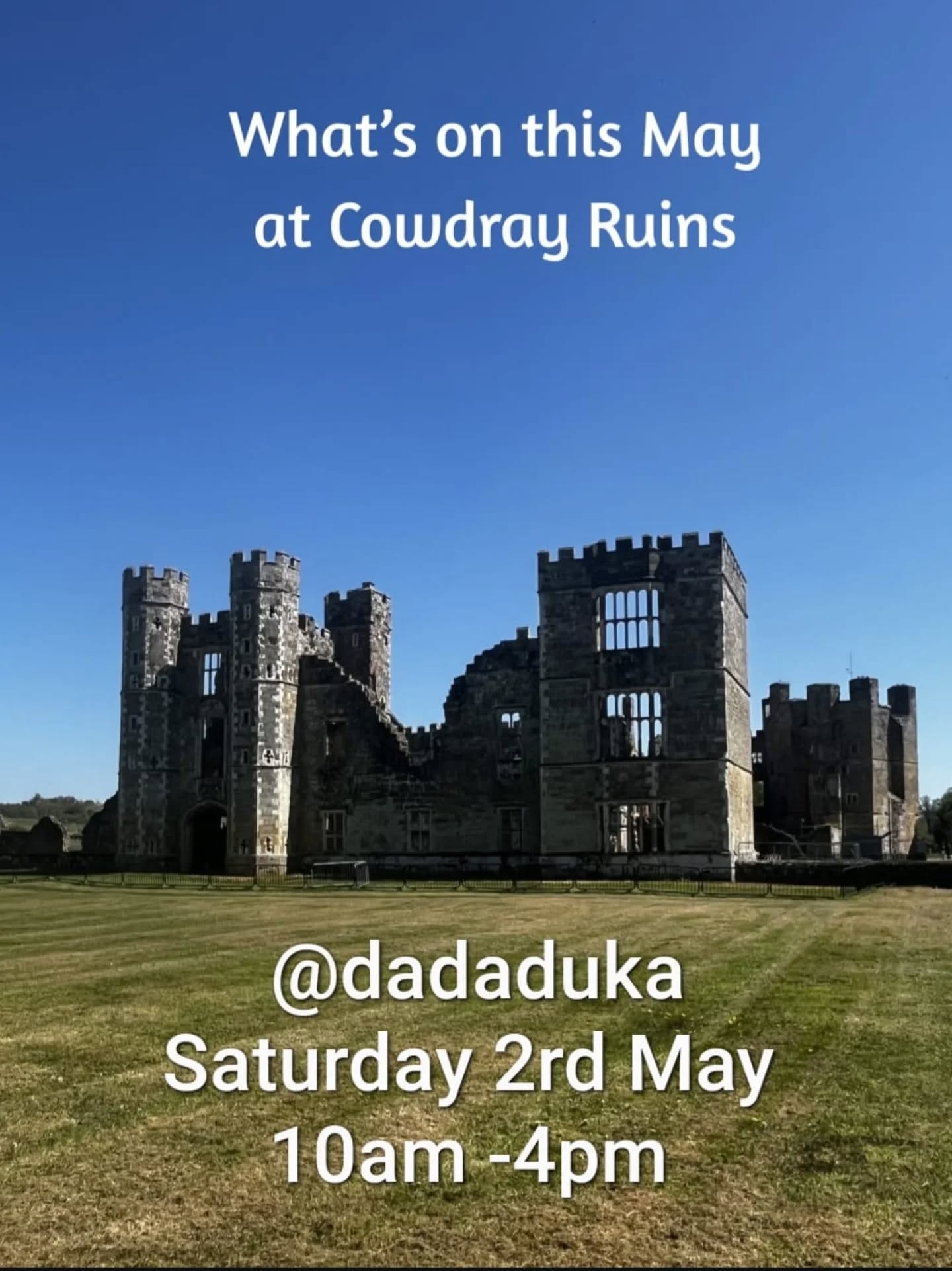I’ll be back at the @cowdray.ruins surrounded by an abundance of beautiful spring colours! 🌸🌿
10am 4pm
The café will be open for coffee, cake, and light lunches ☕🍰 and the medieval trail will be in full swing—plenty to explore and enjoy!
Just keep an eye out for the jesters… you never know what mischief they’re up to! 🎭
Hope to see you there!