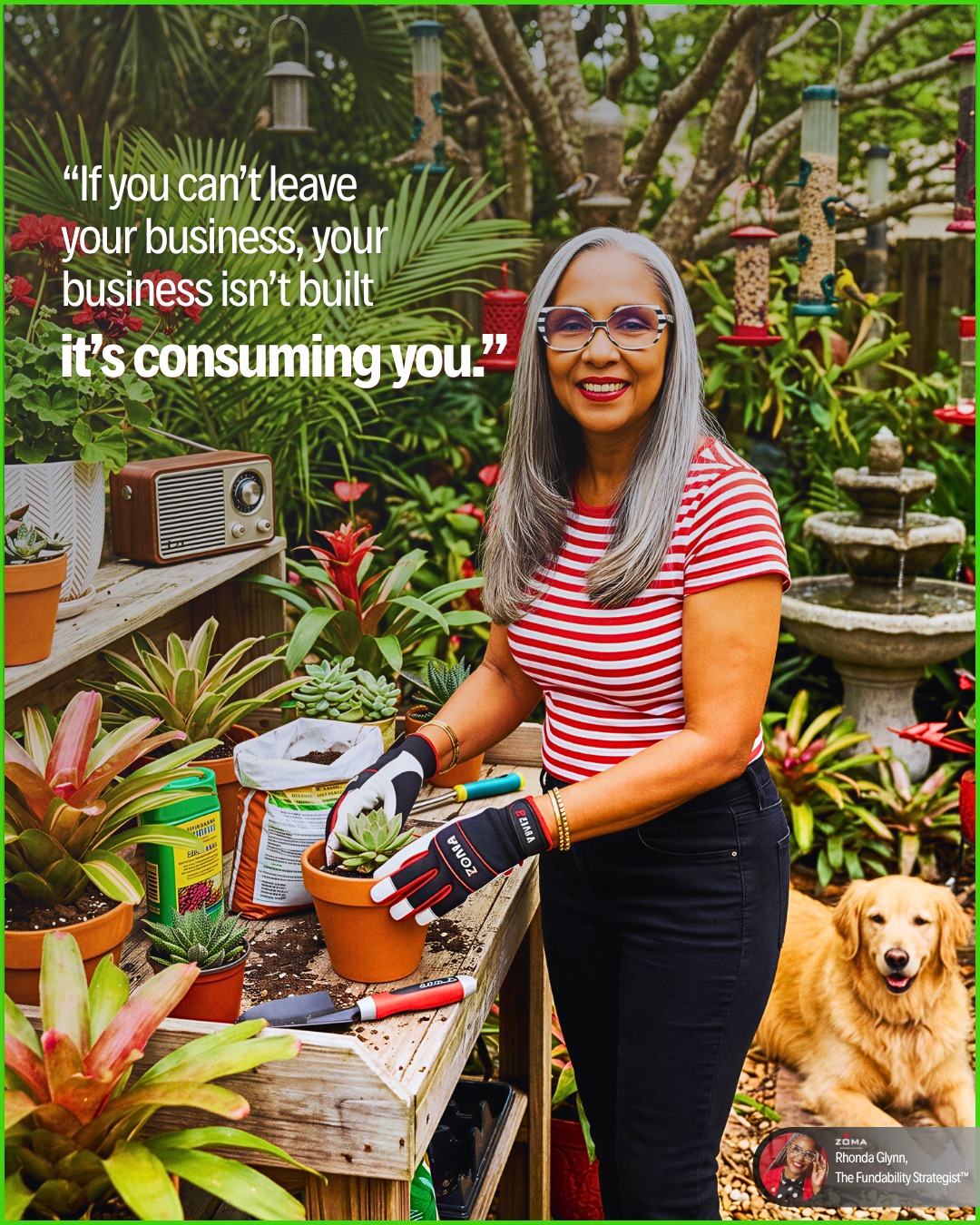 If your business can’t run without you…
it’s not a business.
It’s a burden.
Fun fact:
I’m an "introverted extrovert" 🌿
So while everyone else is brunching and shopping…
🪴 I’m in my garden.
And it didn’t start as a hobby.
A few years ago, I was heading straight into burnout.
My doctor didn’t prescribe medication.
He prescribed plants.
Now?
My mornings start with tending to my “babies” 🌱
And my downtime?
Pinterest… but make it "gardens, not fashion".
But here’s the real question:
What does this have to do with fundability?
Everything.
Because the goal isn’t just to build a business that "runs"...
It’s to build one you can step away from.
🚫 No systems = no freedom
🚫 No structure = no sustainability
🚫 No predictability = no funding
Because here's the thing:
You don’t just need time to work.
You need time to "live".
💬 Be honest:
🤔 If you stepped away from your business for 2 weeks…
🔴 what would break first?
Because in case no one told you today:
Your brilliance?
It deserves receipts.
#fundability #womeninbusiness #entrepreneurlifestyle #buildtoscale #businessstrategy