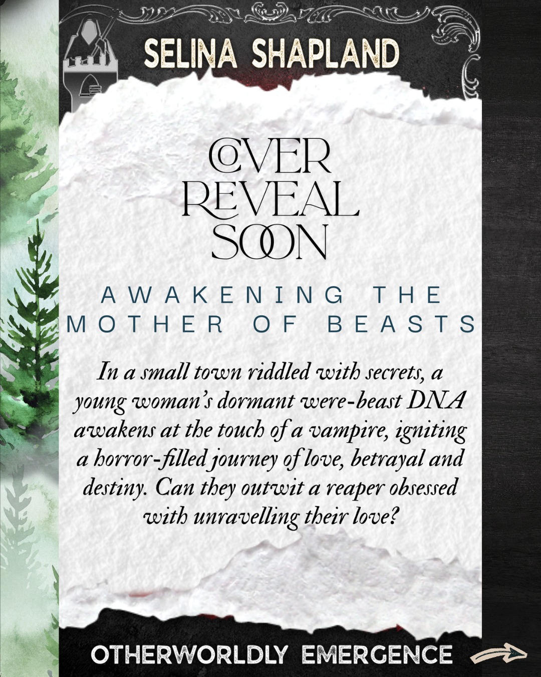 Cover Teaser and hook 4 of 13. Who can turn away from a vampire and were beast tale of love betrayal and destiny? Has this hook caught your interest?
https://www.bushlandcastleproductions.com/publishing/owe