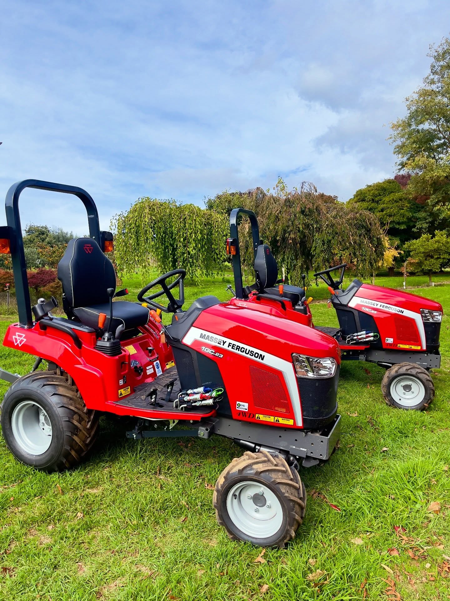 Not 1 but TWO! Congrats to David and the team at @olea_nurseries on today’s delivery of two Massey Ferguson 1GC.23 Tractors.
These brand new models pack some serious punch and include some high quality standard accessories:
✅ Premium high back seat with MF logo
✅ Drink + Phone/Storage Holder
✅ New MF Dashboard
✅ Dual Pedal Hydrostatic Transmission
✅ Metal Bonnet (no cheap plastic here)
And lots more.
Thanks David for your business and our team loved visiting your beautiful farm and nursery 🌳 🍁 🌸
@masseyfergusonglobal
