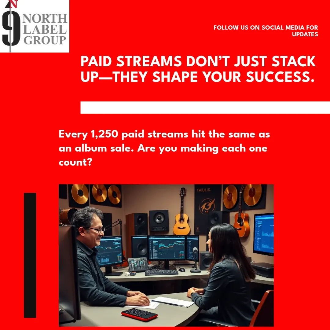 HMU: larry@ninenorthmail.com
🎵 Quick hits on today’s music industry:
• 1,250 paid streams = 1 album sale
• Stream platforms split by paid & free tiers
• Under 1K streams on Spotify? You don't get paid
Tips:
✔️ Focus your marketing where your fans are
✔️ Make each stream count with smart promotion
✔️ Build authentic connections, not just plays
What’s your go-to strategy to stand out?👇
#MusicMarketing #IndieArtistTips #IndieMusic #StreamsToSales #MusicStats #ArtistGrowth