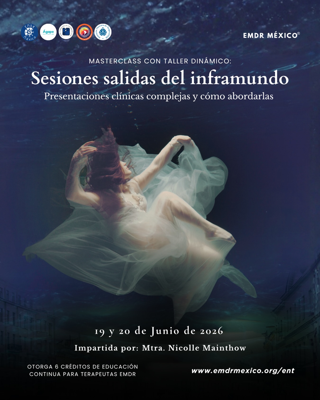 Te presentamos nuestra próxima Masterclass “Sesiones salidas del inframundo: presentaciones complejas y como abordarlas” ✍🏻🔍
🔹 Durante esta clase maestra, la teoría se llevará a la práctica mediante un taller dinámico. Las y los terapeutas EMDR aprenderán a definir e identificar presentaciones clínicas complejas y a determinar con precisión el diagnóstico de Trastorno de Estrés Postraumático (TEPT) y de TEPT Complejo (TEPT-C). Asimismo, desarrollarán habilidades para elaborar planes de tratamiento basados en las teorías e investigaciones más recientes sobre el TEPT-C.
🔷 Se presentarán ejemplos de casos reales de presentaciones complejas y de TEPT-C, así como estrategias prácticas para pacientes con baja tolerancia a la activación emocional, que podrán utilizar durante las fases de reprocesamiento.
🔷 Impartido por la entrenadora en entrenamiento, terapeuta EMDR certificada y directora clínica del Departamento de Investigación de la Asociación Nacional EMDR México la Mtra. Nicolle Mainthow.
🔷Completamente en vivo y en línea los días 19 y 20 de Junio 2026.
Para más información e inscripciones, visita https://www.emdrmexico.org/ent o envíanos mensaje a nuestro WhatsApp +52 222 530 4922
#emdr #emdrtherapy #emdrmexico #tept #trauma