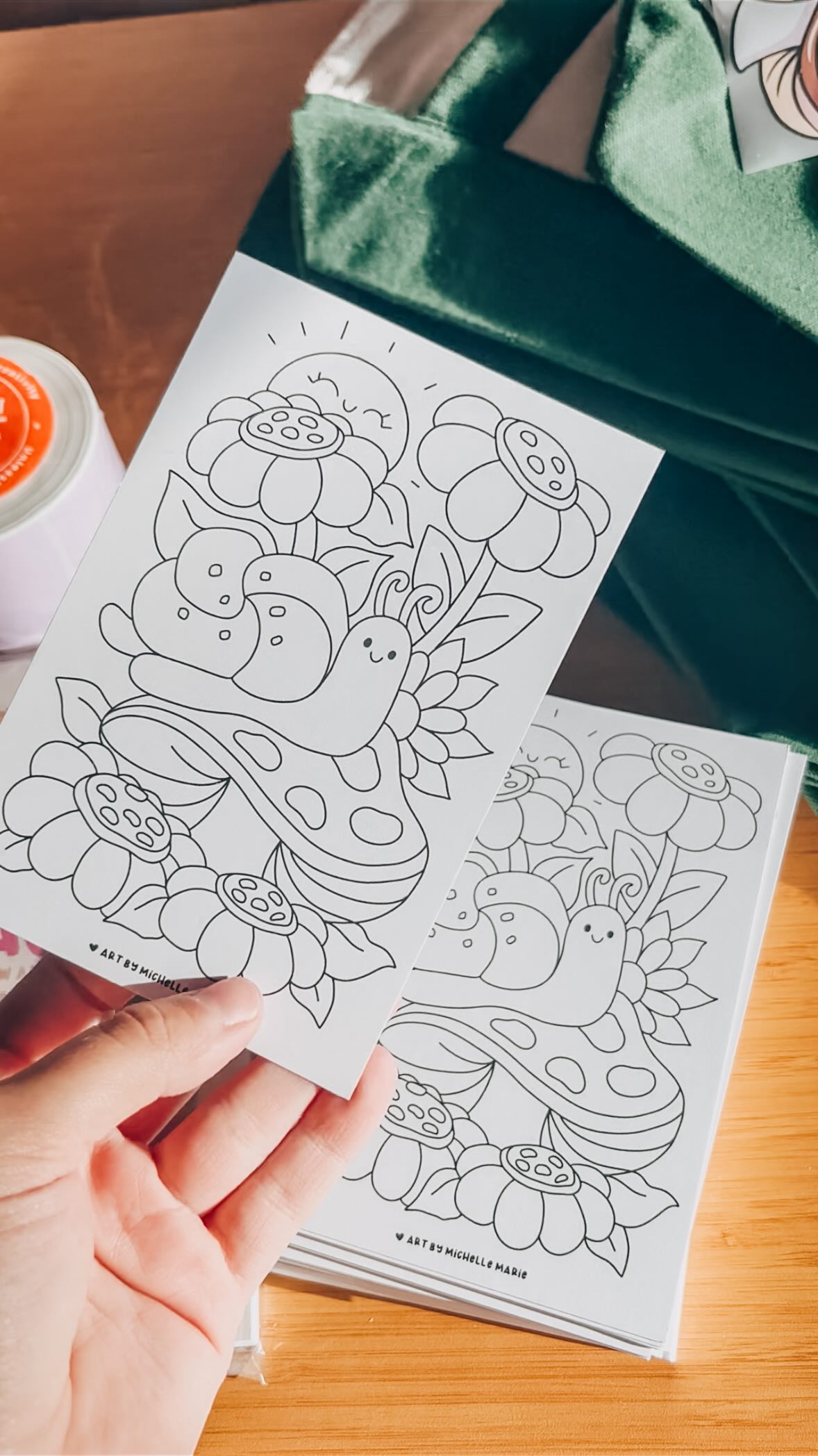 Me 🤝 cute packaging
•
Packaging supplies are arriving!! Cute tape!! Stickers and freebie coloring cards!! 🖍️ yay!!
•
Books dropping 5/8 @ 7PM EST. Stay tuned for cover reveal tomorrow 👀👀👀
•
•
•
#coloringbooks #whimsy #coloringfreebie