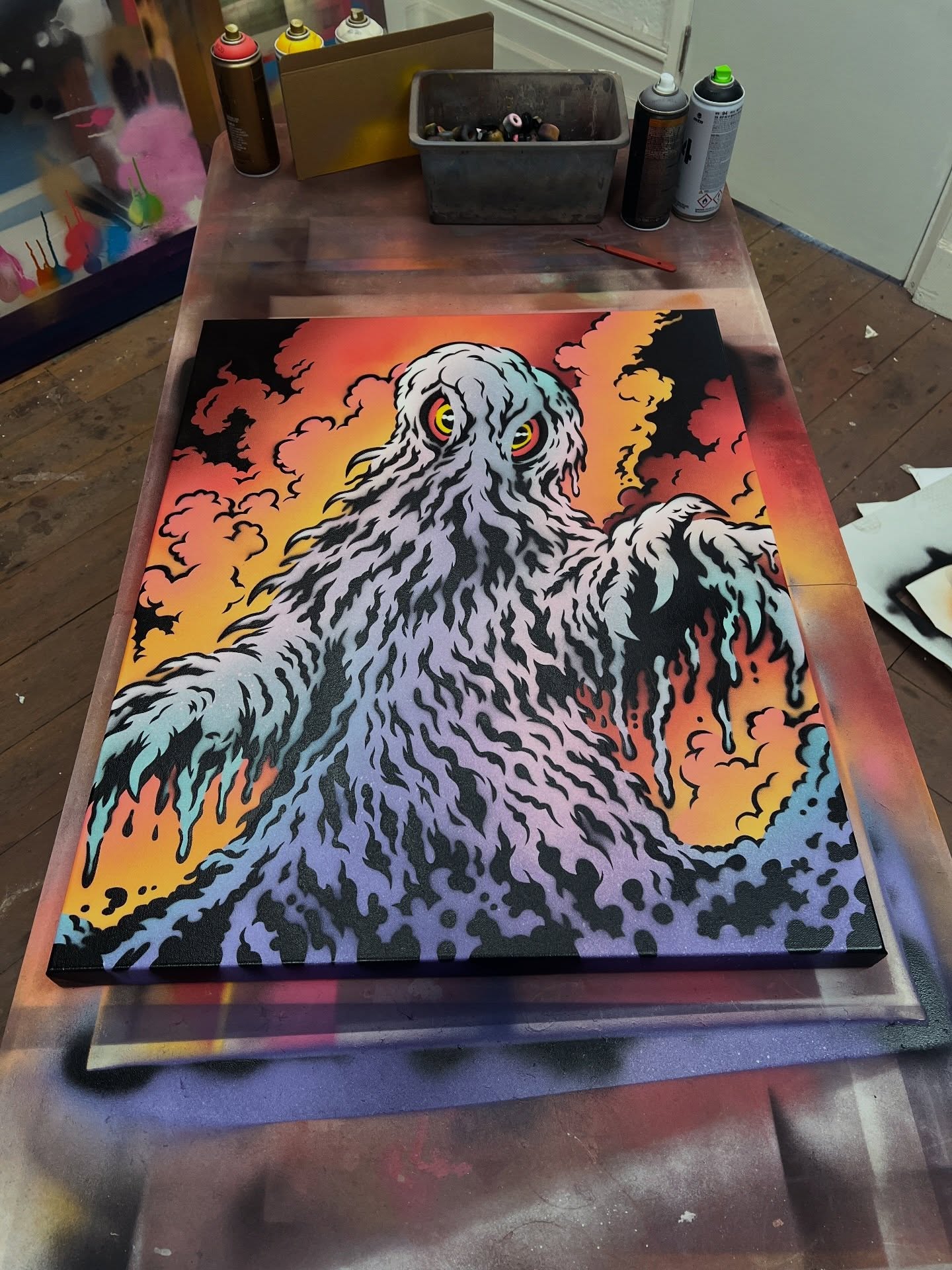 Sometimes you have to do something totally different and random to recapture the fun part of being an artist. This piece was fun. Quick 2 day whip to shake things up a bit.