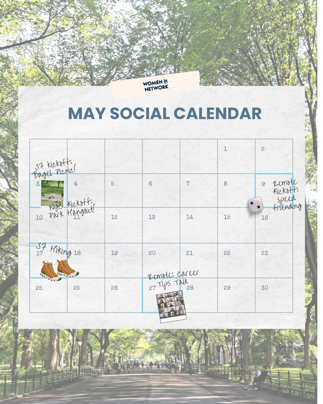 Launching our upcoming May social calendar with events almost every week of the month! Come out and meet the WIN community in both NYC, SF, and virtually. We are SO excited to see all of you! Events are open to all WIN community members including Advisors, Mentors, and Mentees.
🚨EDIT: NYC Kickoff Park Hang has been rescheduled to 5/16!
RSVP @ link in bio :)