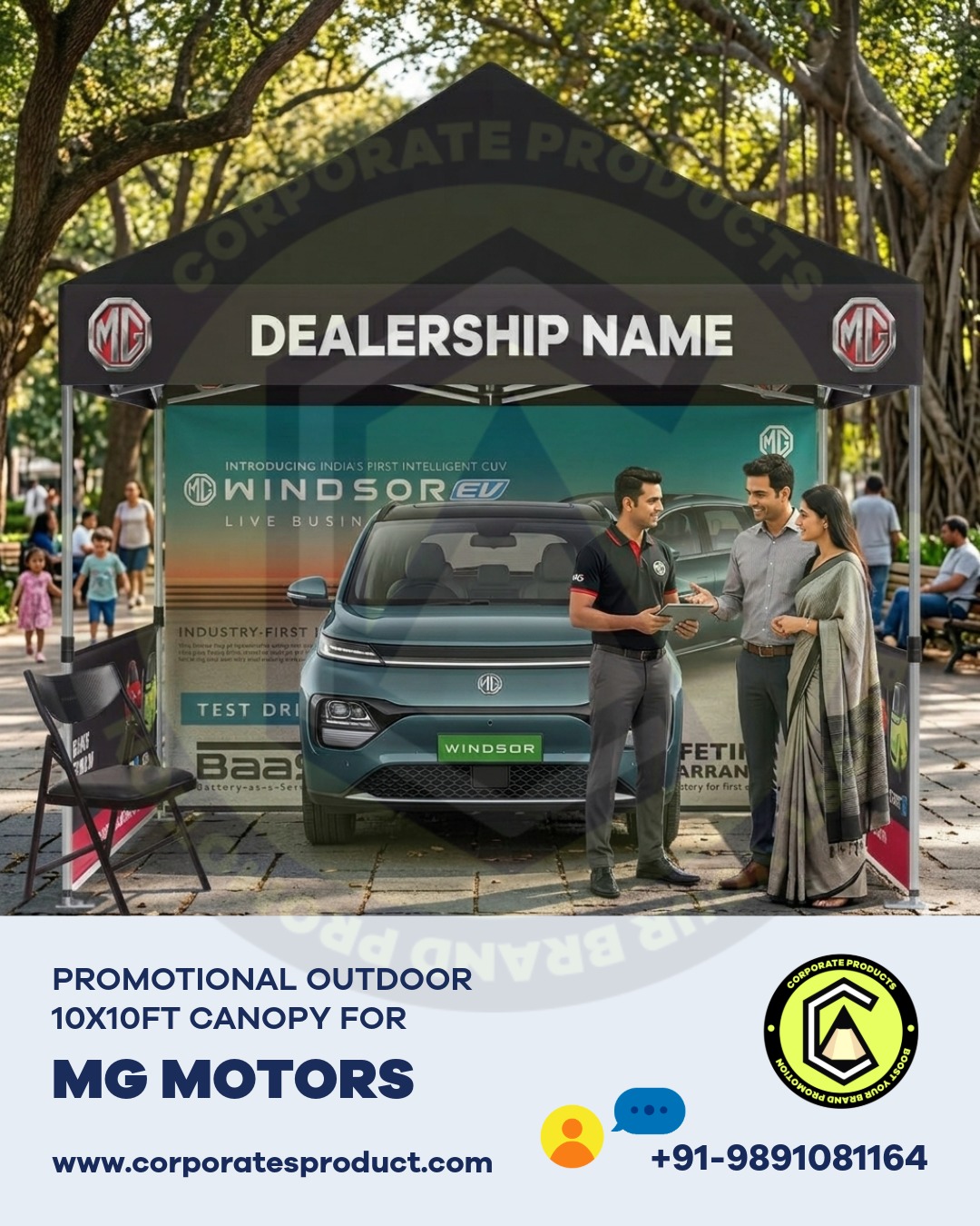Take your MG Motor dealership promotions outdoors with premium custom printed canopies.
Perfect for test‑drive camps, society activations and weekend roadshows, our MG Motors dealership promotional tents give your brand a clean, premium presence.
We at corporate products manufacture and supply MG showroom canopies with strong frame, waterproof fabric and sharp logo printing for professional outdoor branding.
DM “MG CANOPY” for sizes, prices and pan‑India delivery details.
#morrisgaragesindia #cardealership
mg motor dealership
mg showroom
mg showroom india
mg motors dealer
mg motors showroom near me
mg hector / mg astor / mg zs ev showroom
mg motors car showroom branding
mg motors marketing