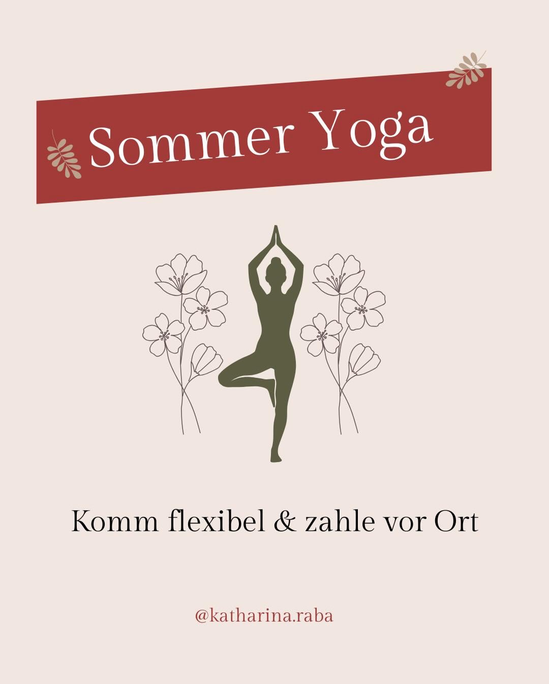 🌿 Sommer Yoga im Park 🌿
Gemeinsam mit der @stadt.rain bringe ich diesen Sommer „Yoga ins Grüne“.
Zeit für Bewegung, frische Luft und Entspannung unter freiem Himmel.
Ich freue mich auf euch! 🧘♀️🌞
=> Es gibt feste und auch flexible Termine,
diese findet ihr im Beitrag <=