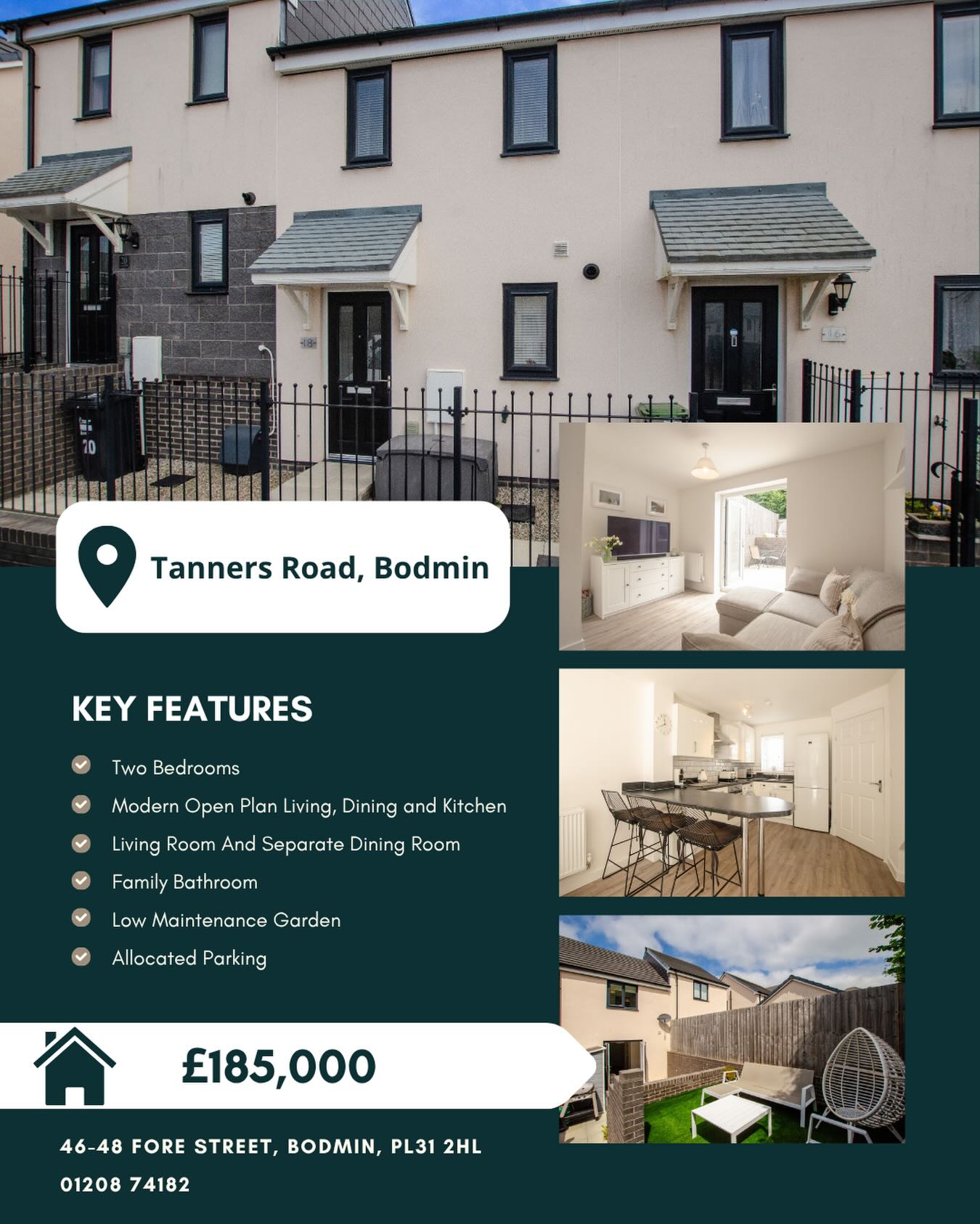 📍18 Tanners Road, Bodmin
🏠 £185,000
**OFFERED WITH NO ONWARD CHAIN**
Welcome to 18 Tanners Road, a beautifully presented and modern two-bedroom mid-terrace home. Ideal for first-time buyers or investors, this stylish property offers well-proportioned rooms and contemporary living spaces throughout.
To enquire about this property, please call our Bodmin Branch on 01208 74182 📞
#cornwall #cornwallliving #cornishestateagents