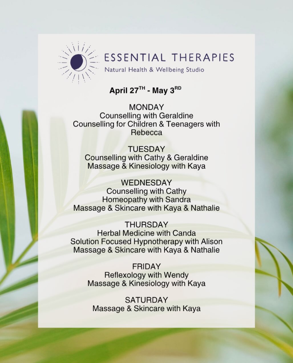 Appointments available this week with our highly skilled team of expert practitioners.
Check out our website and contact your chosen therapist directly to book your appointment.
33 High Street, Sidmouth, East Devon
#devon #eastdevon #sidmouth #therapycentre