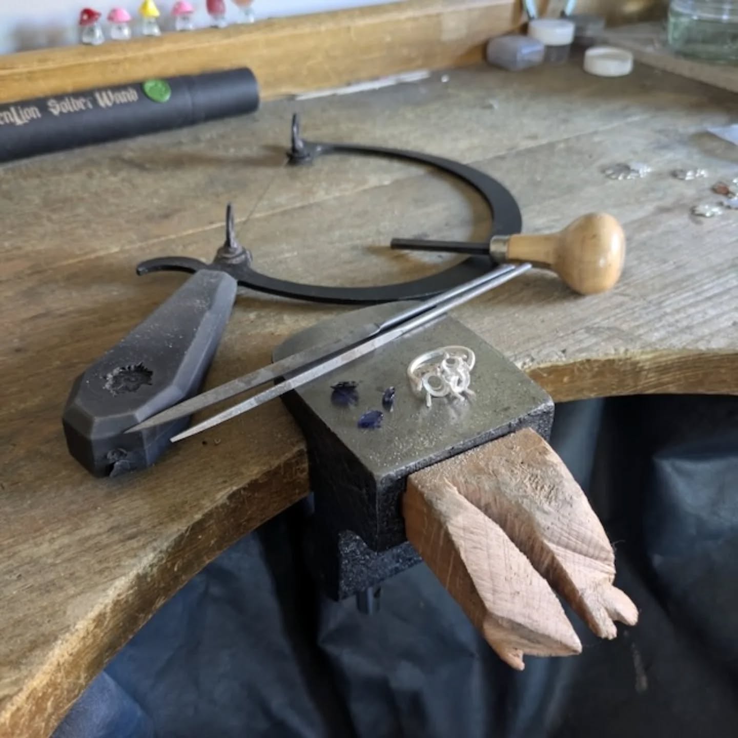 Today Iām working on a sapphire ring. It's a slow project that has been on my bench for a few weeks and the best thing is that I'll be keeping this one for myself š
I have three different shaped sapphires that I am going to set as a cluster, which should make it really unique. Itās a bit of a challenge technically, so Iām both excited and hoping it all goes to plan!
Wish me luck.