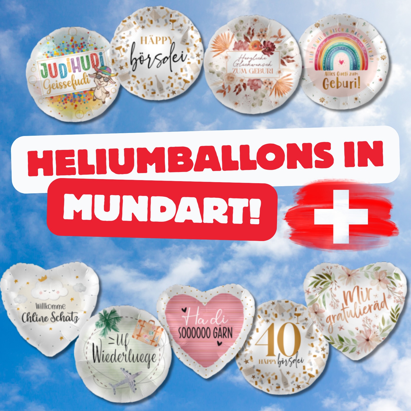 Kennst du bereits unsere Heliumluftballons, die wir dir gleich mit Helium befüllen können? 🎈Neu haben wir auch Motive mit schweizerdeutschem Text🥰 Welcher gefällt dir am besten?😉
Wir sind Team #judihudigeissefudi😂
#freypapeterie #dagmersellen
