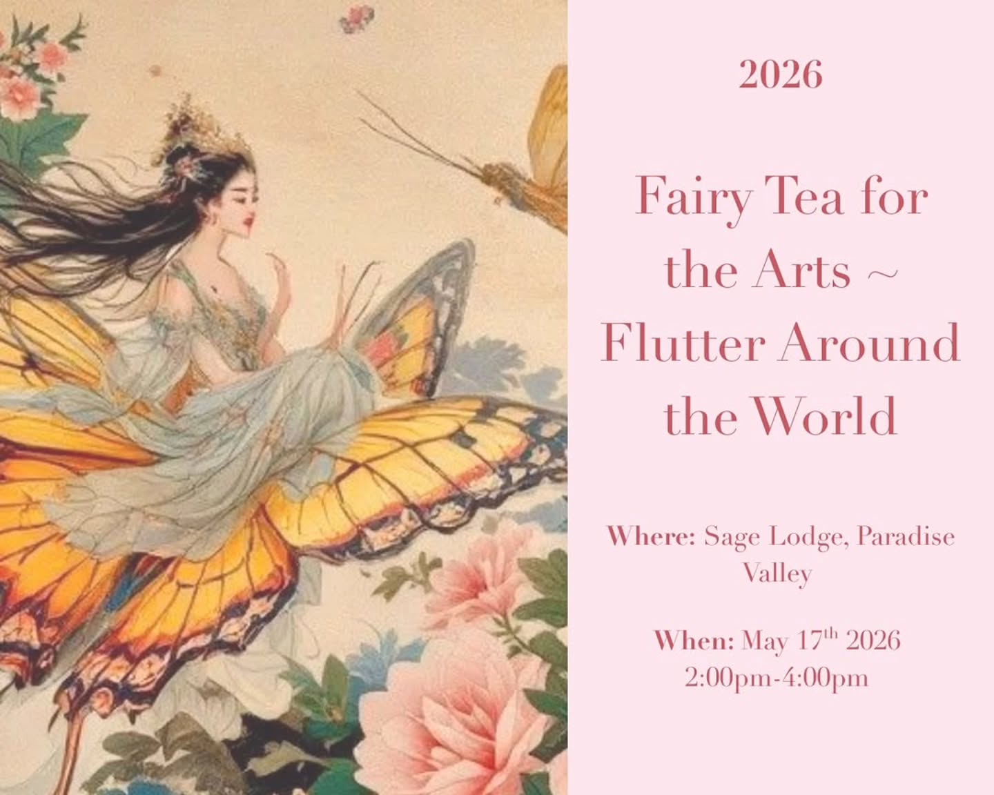 From @tsgbozeman Join Yellowstone International Arts Festival for a magical afternoon of Fairy themed tables of Fire, Air, Water & Earth, and featured Butterfly tables! Live Ballet & Dance, a Butterfly Presentation, Heavenly Music featuring Ginger Rose Harpist, Miniature Horse, Tea & Treats, Shop for Fairy gifts & more! @yellowstoneintarts
Wear your Fairy Finest and Celebrate Spring with us! Presented by Youth Arts in Action for the Yellowstone International Arts Festival.
Sunday, May 17th 2026 2:00pm - 4:00pm
📍 Sage Lodge, Paradise Valley @sagelodge
Tickets can be purchased on their website at yellowstoneinternationalartsfestival.org
#yellowstoneinternationalartsfestival #paradisevalley #sagelodge #fairyfestival #balletontheyellowstone