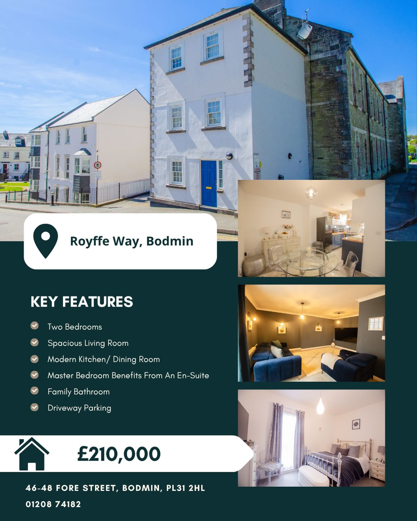 📍12 Royffe Way, Bodmin
🏠 £210,000
Situated within a popular development in Bodmin, 12 Royffe Way is a well-presented two-bedroom end-of-terrace home offering contemporary living arranged over three floors. The property is ideal for first-time buyers, investors, or those seeking a low-maintenance home in a convenient location.
To enquire about this property, please call our Bodmin Branch on 01208 74182 📞
#cornwallliving #cornishestateagents #propertiesforsale