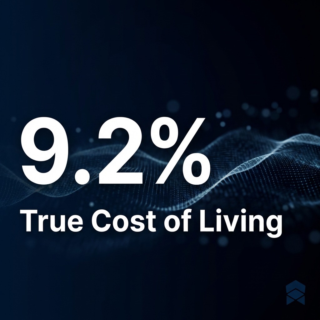 The official figures often tell only half the story. 9.2% represents the true cost of living—a stark reminder of how far our money actually goes right now. Does this stat surprise you, or does it simply confirm what you're seeing at the checkout? 🛒📉