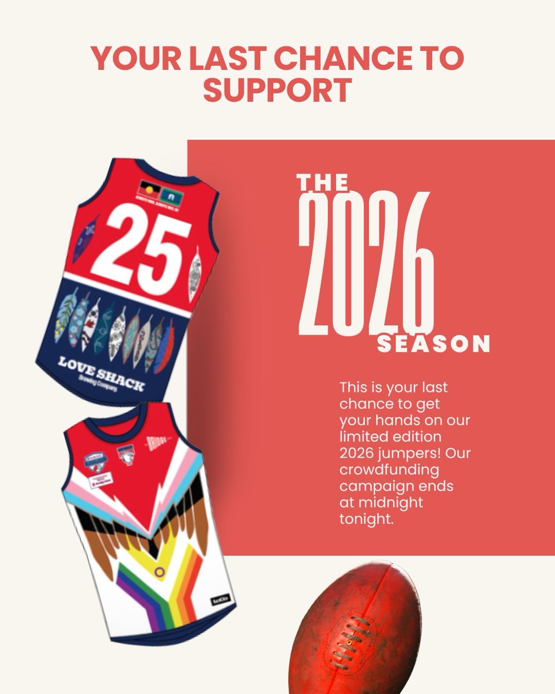 LAST DAY, FOLKS!! ‼️ Together we have hit our $10k target to support the Falcs in 2026 - thank you! If you haven’t yet got your swag, today is your final chance to get your mits on our 2026 reversible jumper 💙 go falcs!!! —> link in bio