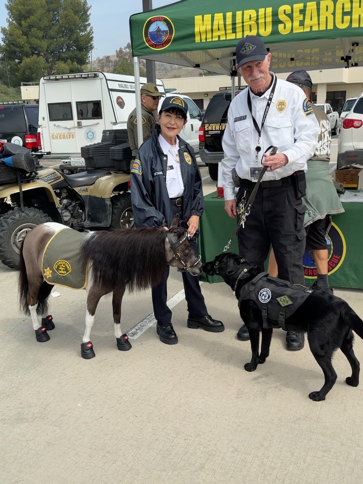 Chaplain Reeves and his dog Darcy are the dynamic duo warming hearts and bringing smiles to the community and first responders. @platinumperformance @equusfoundation @lasd_lhs @lasdhq @starmillingco @cedarssinai @ucla_pac #minitherapyhorses #horse #equine #hope #dog #comfort #love #therapydog #dogsandhorses #horsesanddogs #hope #healing #community @shrinerssocal