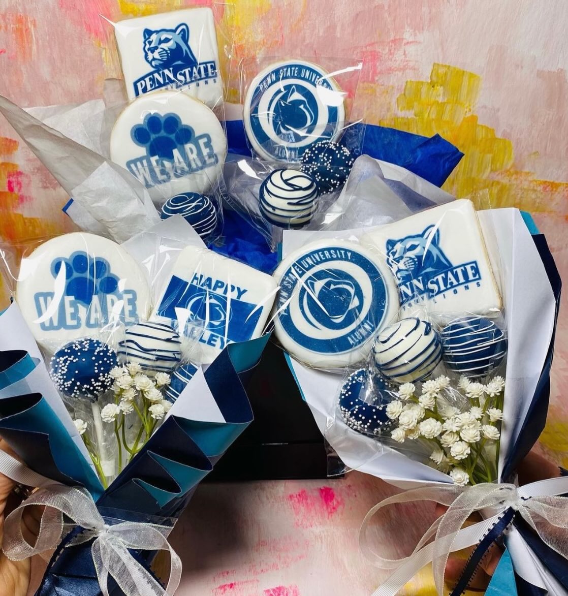 Congratulations PSU grads!
Thanks MarieAnn for these sweet bouquets for Taylor and her roommates.