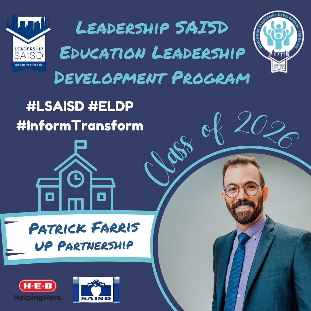 #ELDP Class of 2026 Spotlight ✨ Patrick Farris is the Senior Manager of Grants and Development with @uppartnershipsa. He has almost 15 years of experience in non-profits, fundraising, and higher education. Having been an educator for a refugee resettlement agency, a community garden manger, an afterschool mentor, and working to develop student leadership at Our Lady of the Lake University, Trinity University, and the University of Texas at San Antonio, Patrick is driven by relationships and seeing others succeed. A gifted writer and strategic thinker, Patrick has also worked to sustain the fundraising efforts of UP Partnership since he arrived in 2021. A first-generation college student himself, he graduated from UTSA and has called San Antonio home for almost 20 years. Patrick is also a husband, a friend, a reader, a musician, and a local artist. #LSAISD #informtransform #publiceducation Thank you to our 2026 Program Sponsors @heb and @sanantonioisd