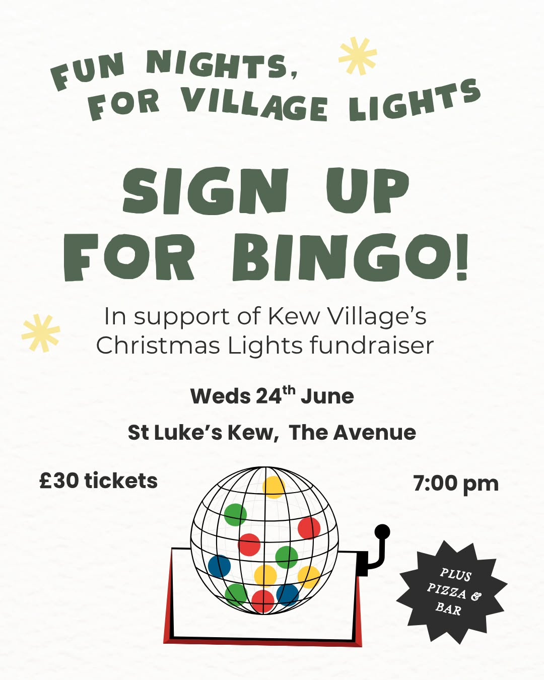 Join us for a fun night of bingo to fundraise for our village lights. Each ticket includes bingo entry, pizza and a welcome drink!
Scan the QR code or head to the link in our bio