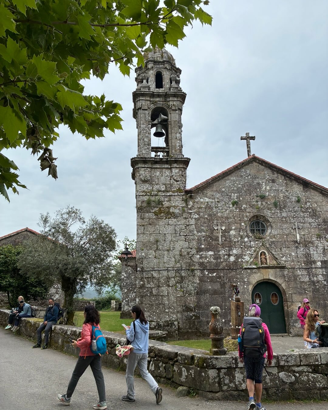 Hiked from Caldas des Reis to Padron today. As we get closer to Santiago de Compestella the number of hikers on the trail is increasing. It was quite busy today with a steady stream of hikers all day. Quite a quirky day too, coming across a group of Citroen CV2 enthusiasts and then a motercycle get together at the hotel.