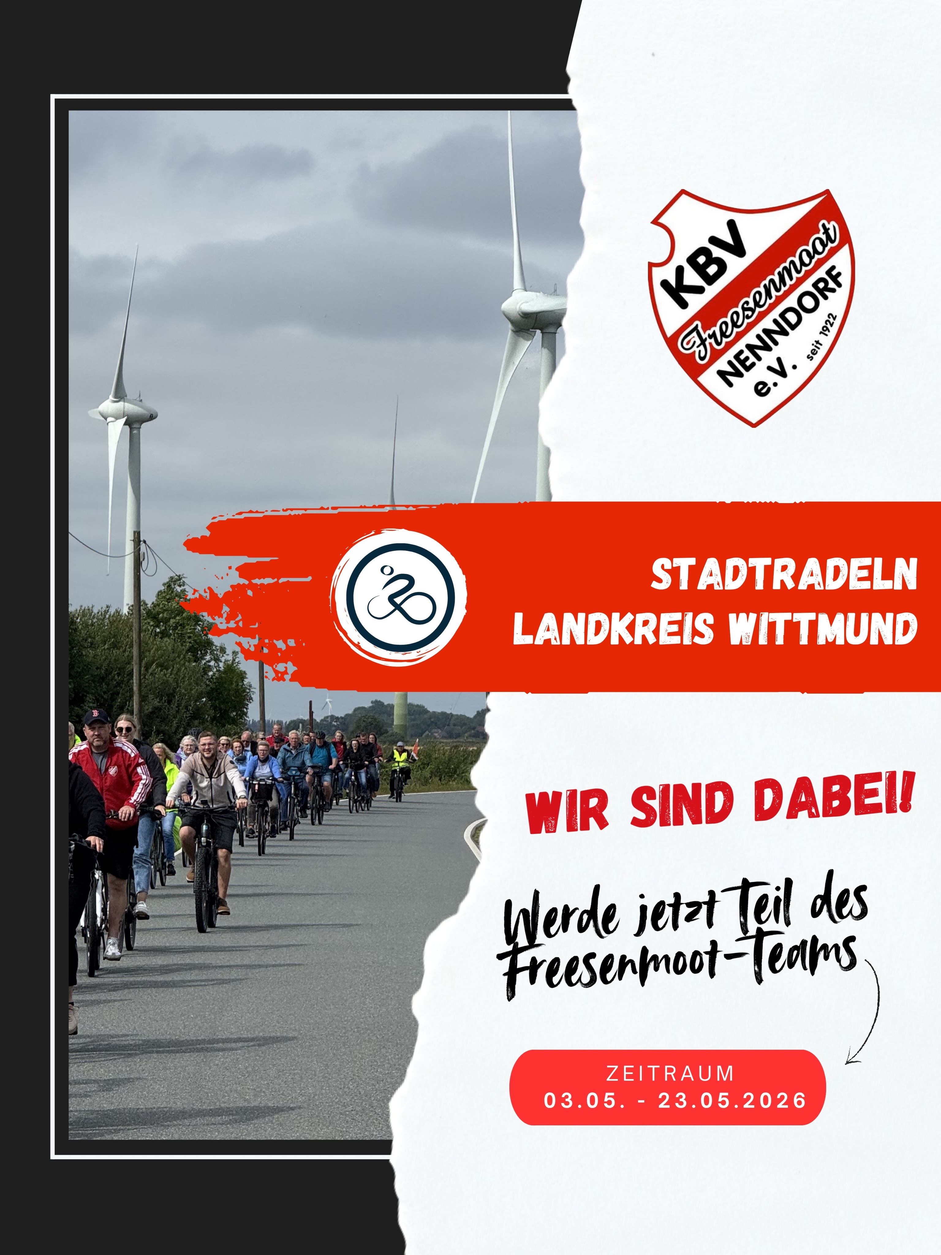🚴♂️🔥 STARTSCHUSS HEUTE! 🔥🚴♀️
3 Wochen. 1 Ziel: Kilometer ballern für Nenndorf! 💪
Vom 03.05. bis 23.05. heißt es wieder:
➡️ Aufs Rad statt aufs Sofa
➡️ Jeder km zählt
➡️ Team KBV Freesenmoot Nenndorf pushen!
Egal ob kurze Runde oder lange Tour –
DU machst den Unterschied!
👉 Jetzt aufs Rad steigen & fürs Team sammeln!
#Stadtradeln #Nenndorf #TeamSpirit #KilometerJagd #Freesenmoot