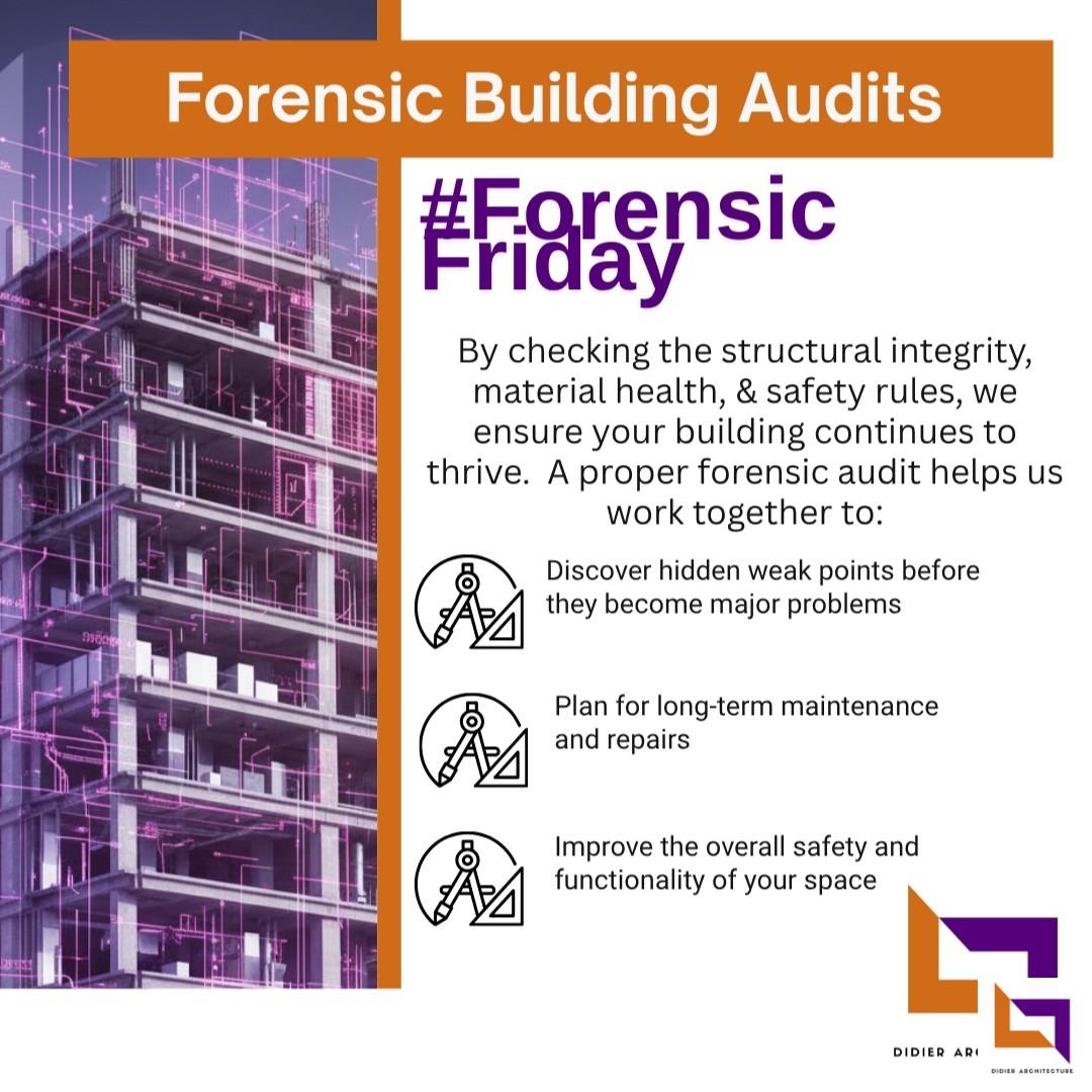 For #ForensicFriday, we are pulling back the layers to understand exactly how our structures age and endure. A building forensic audit is a deep dive into the physical health of a space. We do not just look at the surface. We work closely with you to uncover the true narrative of your property.
As we conduct our forensic audit, we not only focus on the current state of your building but also project into the future. We analyze potential risks and wear and tear that may occur over time. By doing so, we help you create a proactive plan to maintain the structural integrity of your space for years to come.
Connect with our team today to schedule an audit and keep your spaces inspiring for years to come.
#DidierArch #DidierArchitecture #ForensicFriday #BuildingAudits #StructuralIntegrity