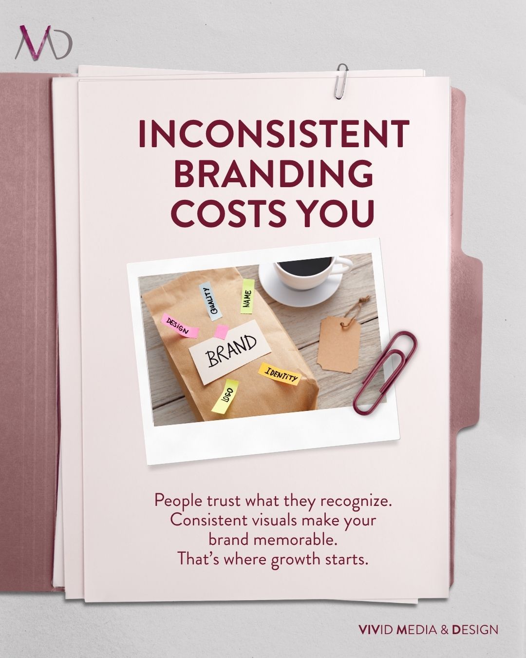 Your brand isn’t just what you say, it’s how you show up. 📁
When your visuals are inconsistent, people hesitate.�And hesitation means lost opportunities.
Strong brands are clear, aligned, and instantly recognizable.�That’s what builds trust and drives growth.
Ready to fix your branding? Send us a message 📩
Check us out at www.vividmediadesign.au�
#VividMediaDesign #NewsletterDesign #EmailMarketing #CreativeStudio #SocialMediaManagement #DesignThatConnects #DigitalDesign #VisualStorytelling #CreativeInspo #ContentDesign #ModernDesign #WebsiteGoals