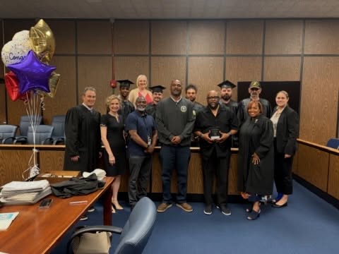 I recently had the honor and privilege of celebrating graduates of the Compton Community Collaborative Courts — an alternative to incarceration program tor veterans and individuals who are in need of a second chance.
Behind every graduation are years of hard work, discipline, and support — from the participants themselves, their loved ones, treatment providers, counsel, and the entire court team.
A special thank you to the @wscarpenters and Kyle Patterson for partnering with us to provide apprenticeship opportunities that create real pathways forward. We are also grateful to @reallonzonwa hip-hop legend, entrepreneur, and son of Compton for sharing his story and inspiring our graduates.
This achievement is earned — not given. Congratulations to our graduates and thank you to everyone who made this moment possible. 🎓⚖️
#CollaborativeJustice @apd_los_angeles @ladaoffice @lacprobation