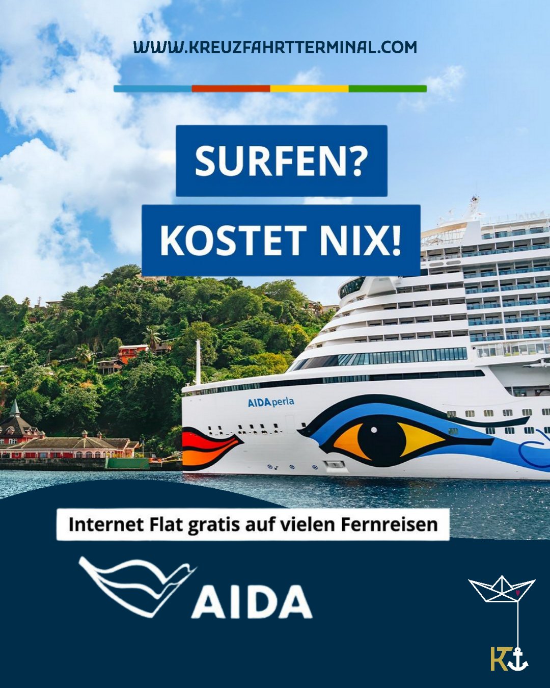 Du denkst, du könntest während deiner Kreuzfahrt wichtige Momente verpassen, weil du offline bist? Warum solltest du das riskieren? 📱⚓
Mit AIDA kannst du sorgenfrei unterwegs sein.
Bei Neubuchungen erhältst du aktuell eine 𝗴𝗿𝗮𝘁𝗶𝘀 𝗜𝗻𝘁𝗲𝗿𝗻𝗲𝘁-𝗙𝗹𝗮𝘁 dazu.
Bleib verbunden, teile deine Erlebnisse und genieße dennoch die Freiheit auf See. 🌍 🌊
Buche deine nächsten AIDA Momente bei deinem persönlichen Kreuzfahrt-Experten oder direkt online auf unserer Website und profitiere von allen 𝗞𝗧⚓️-Vorteilen.
𝗠𝗘𝗘𝗥𝗕𝗟𝗜𝗖𝗞? 𝗞𝗧⚓️
#meerblick #aida #kreuzfahrten #internetflat #kreuzfahrtterminal