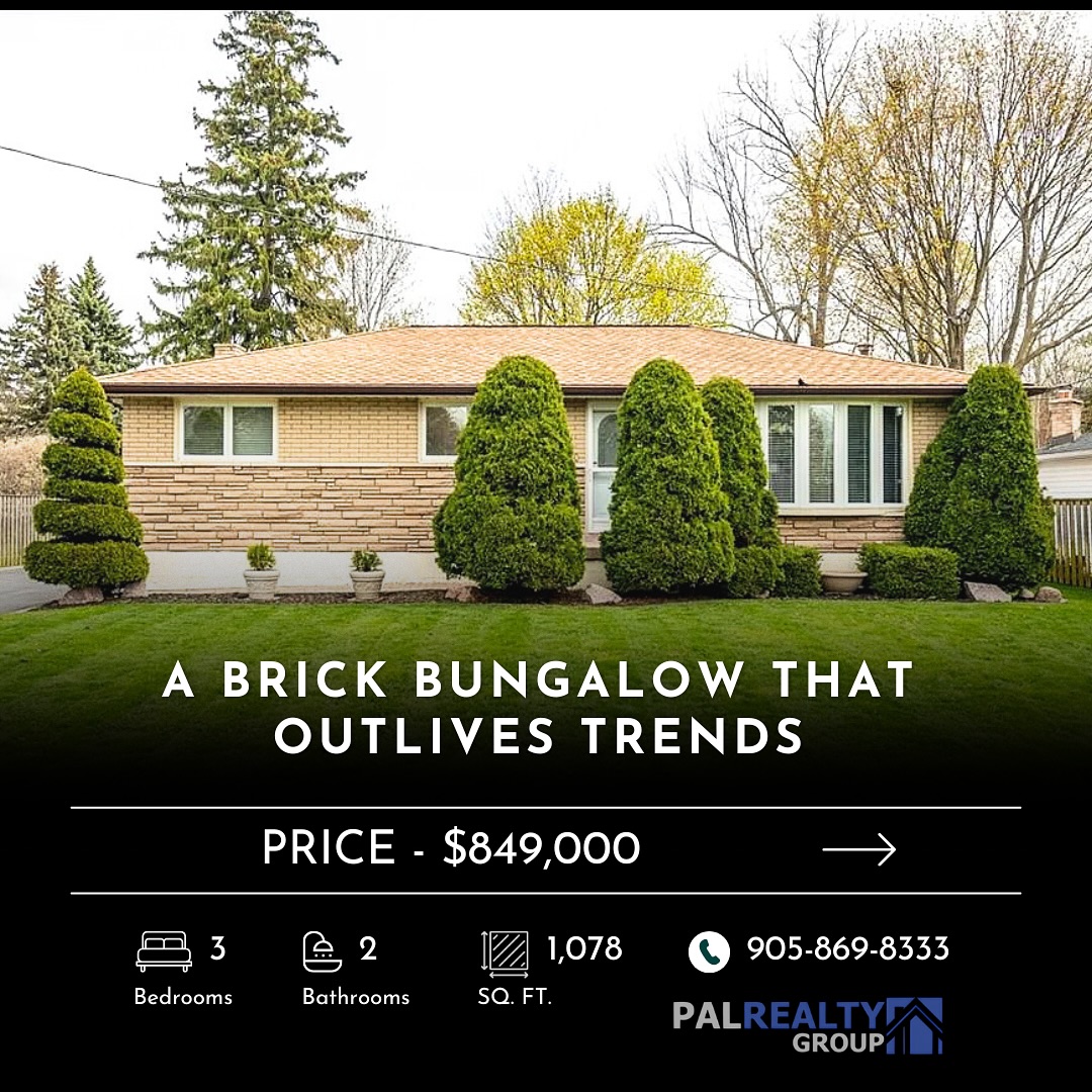 Where timeless character meets everyday convenience. A brick bungalow on a tree-lined lot with herringbone hardwood, an in-law suite, and a private backyard oasis you’ll never want to leave.
📍 169 SEMINOLE Road
Ancaster, Ontario L9G1Y7
✨ Herringbone hardwood throughout
🛏️ 3 bedrooms + den option
🛁 2 full baths
🍳 In-law suite with kitchenette & separate entrance
🌳 Mature trees & private backyard
🚗 Driveway fits 10+ vehicles
🏪 Walk to shops, banks & amenities
💌 DM to schedule a showing
#AncasterRealEstate #AncasterHomes #InLawSuite #PalRealEstateGroup