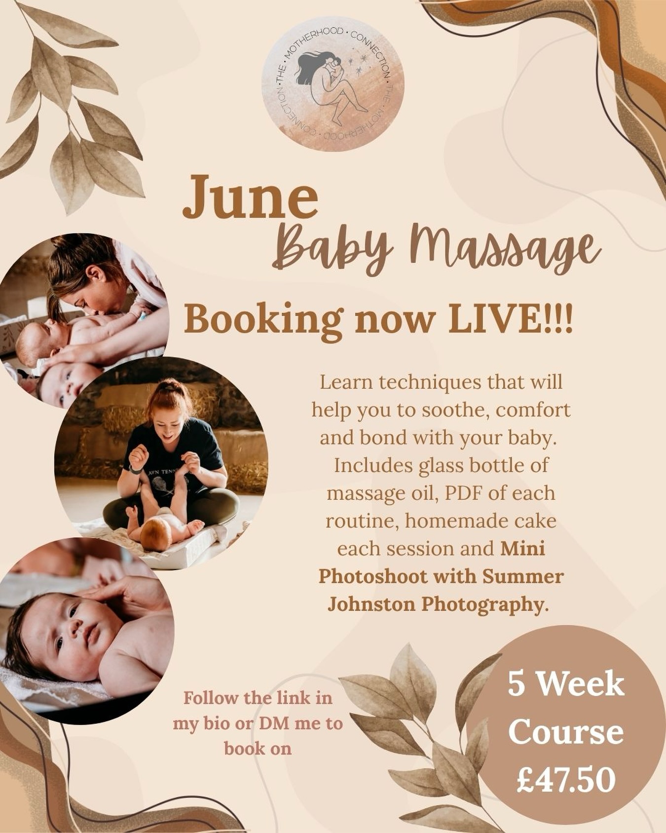 ✨ Baby Massage Course ~ JUNE ✨
I’ve got a new block of baby massage sessions coming up and a spaces are now available to book 🤍
These sessions are a lovely way to slow things down, connect with your baby, and learn techniques to help with things like wind, sleep and overall relaxation. Everything is baby-led, gentle, and there’s always time for a chat and a slice of cake too 🍰
Perfect for babies from around 6 weeks up to crawling.
📍The Old Hay Barn, BL9
📅 2nd - 30th June
💷 £47.50 (drop in spaces available too)
If you’ve been thinking about joining, now’s a good time to book as spaces are kept small and tend to fill up quickly.
Message me if you’d like more details or secure your place here https://www.themanchester-doula.com/service-page/baby-massage-june?referral=service_list_widget 🤍