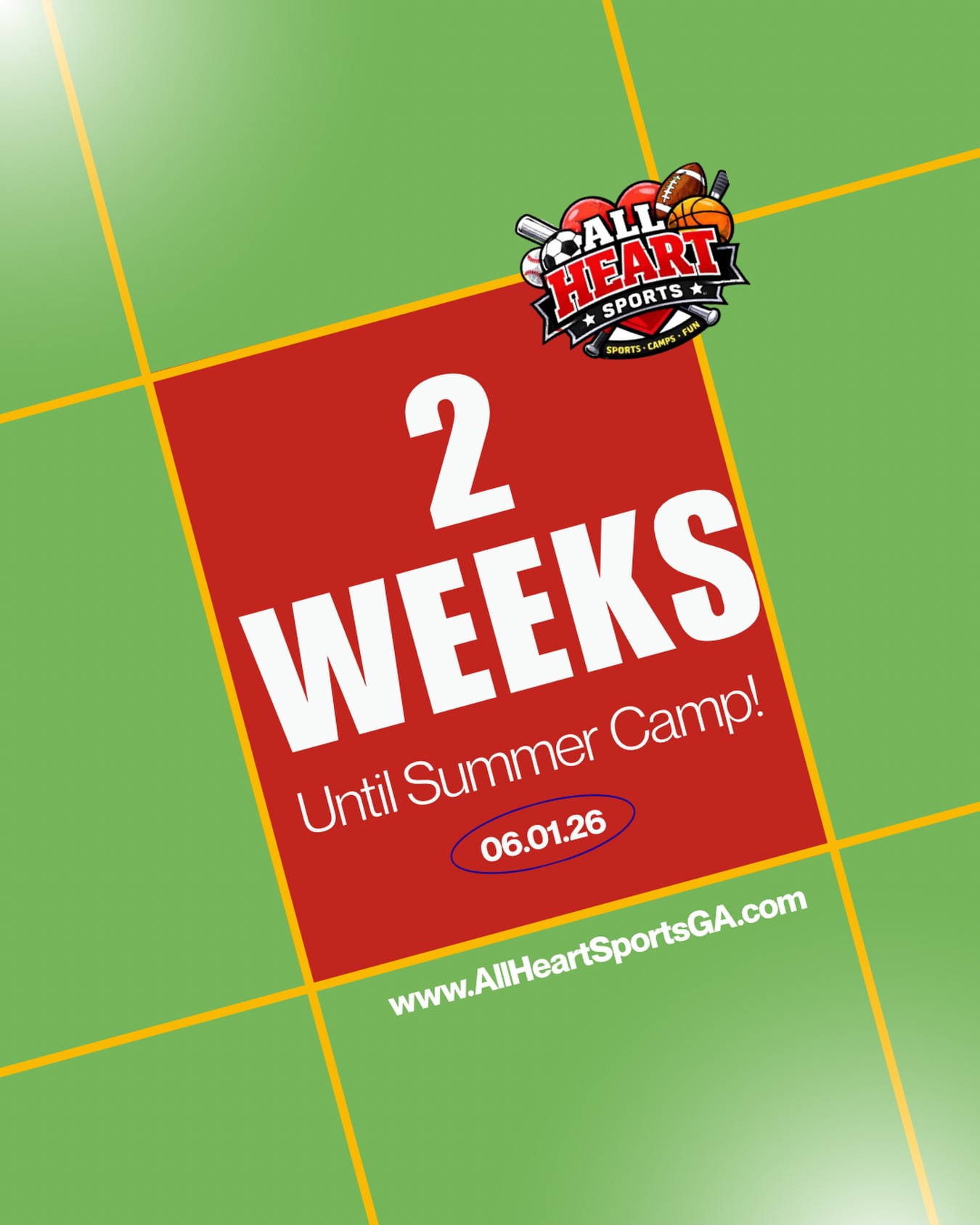 Just 2 weeks until the BEST summer ever โ๏ธ๐โฝ๏ธ๐
All Heart Sports Camp kicks off June 1st and we are READY for nonstop fun, games, sports, friendships & memories! Spots are filling fast โ donโt miss out! โค๏ธ๐
Register now: www.AllHeartSportsGA.com